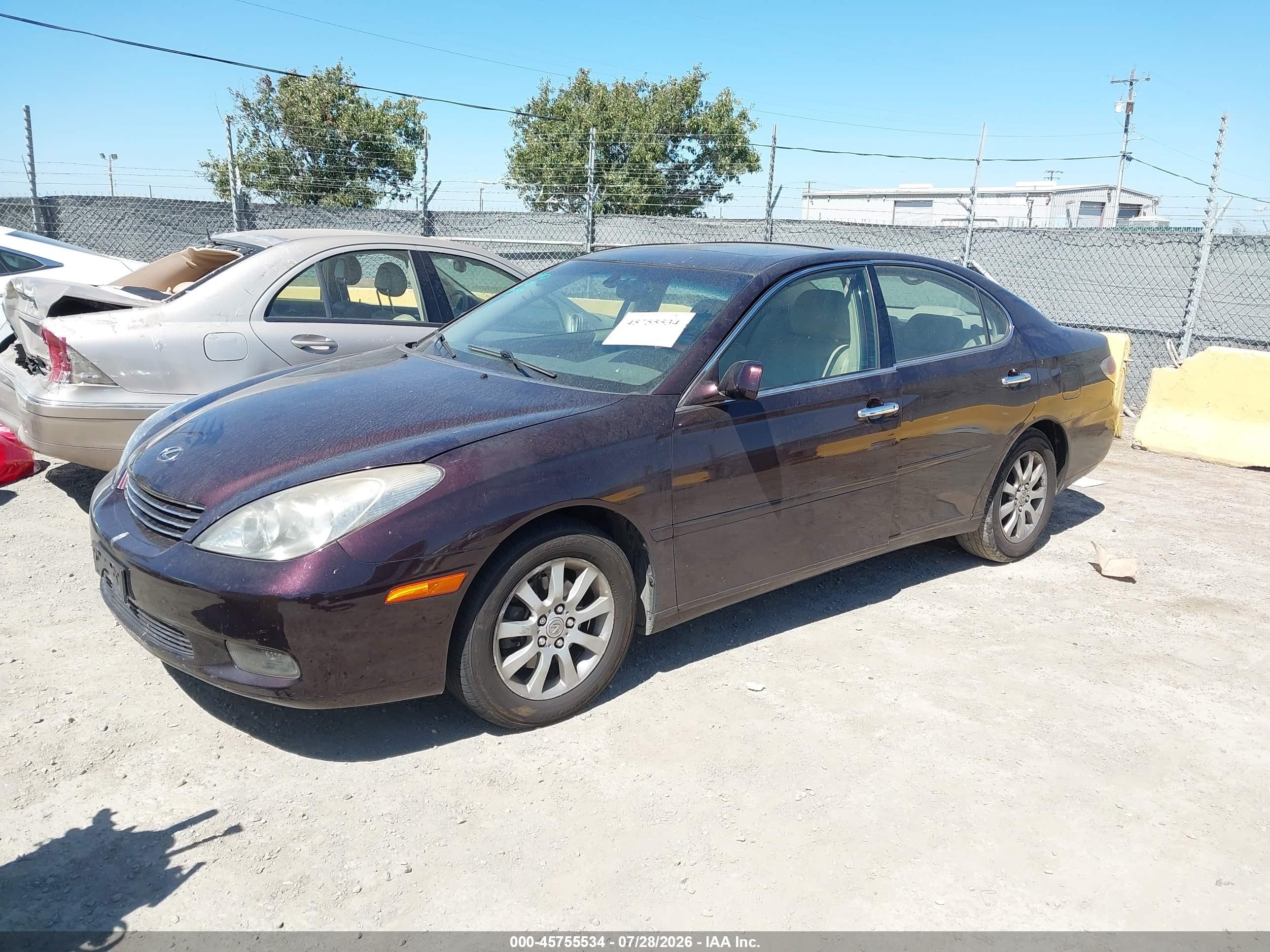 2003 Lexus Es 300   Burgundy vin: JTHBF30G630100421