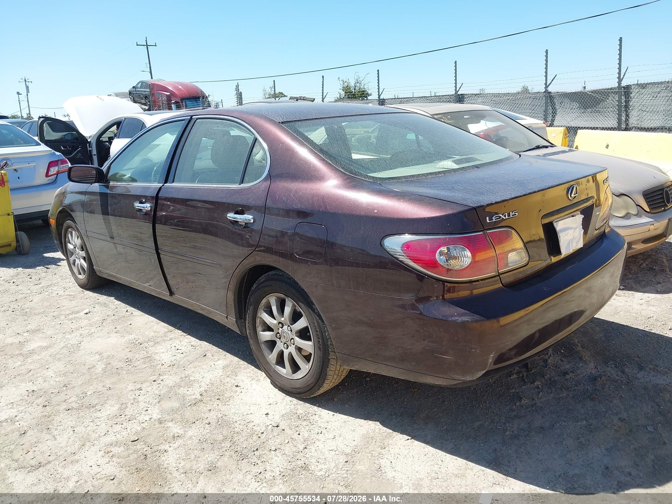 2003 Lexus Es 300   Burgundy vin: JTHBF30G630100421