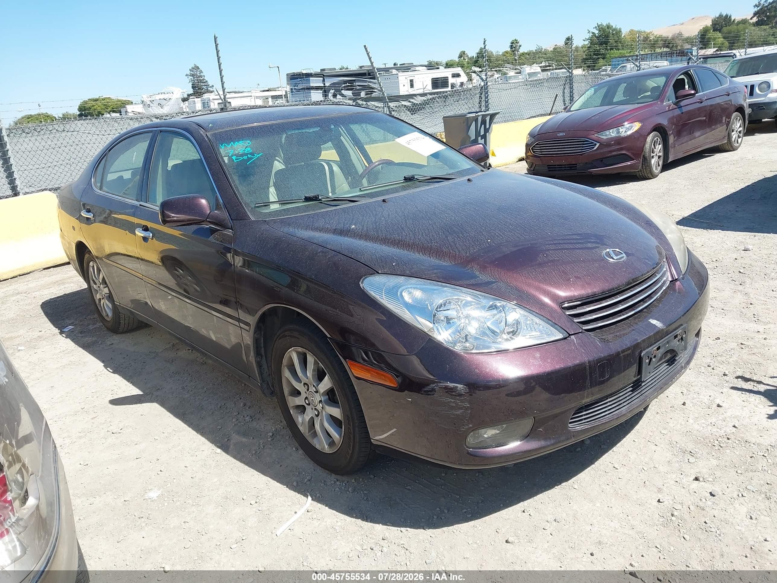 2003 Lexus Es 300   Burgundy vin: JTHBF30G630100421