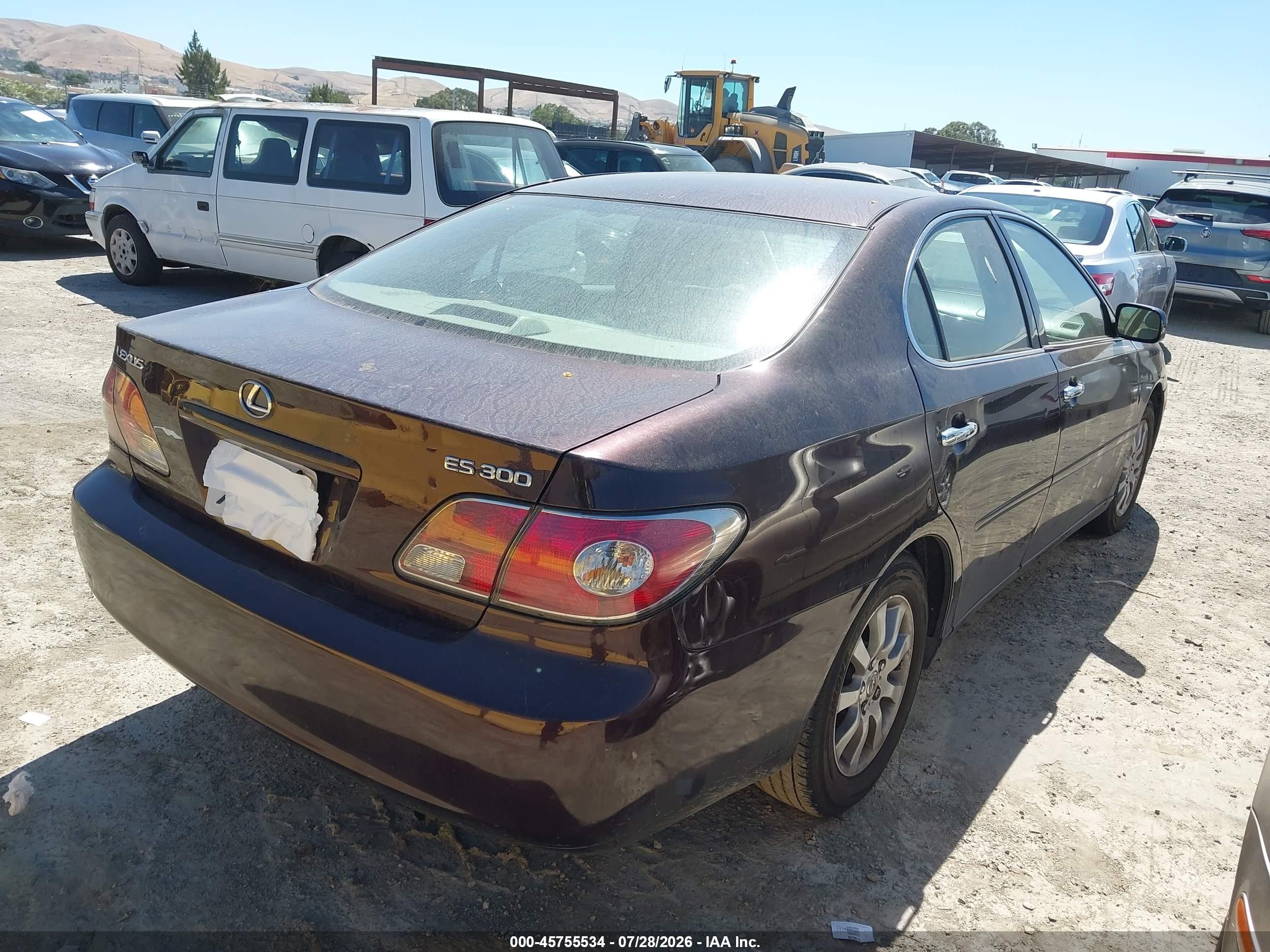 2003 Lexus Es 300   Burgundy vin: JTHBF30G630100421