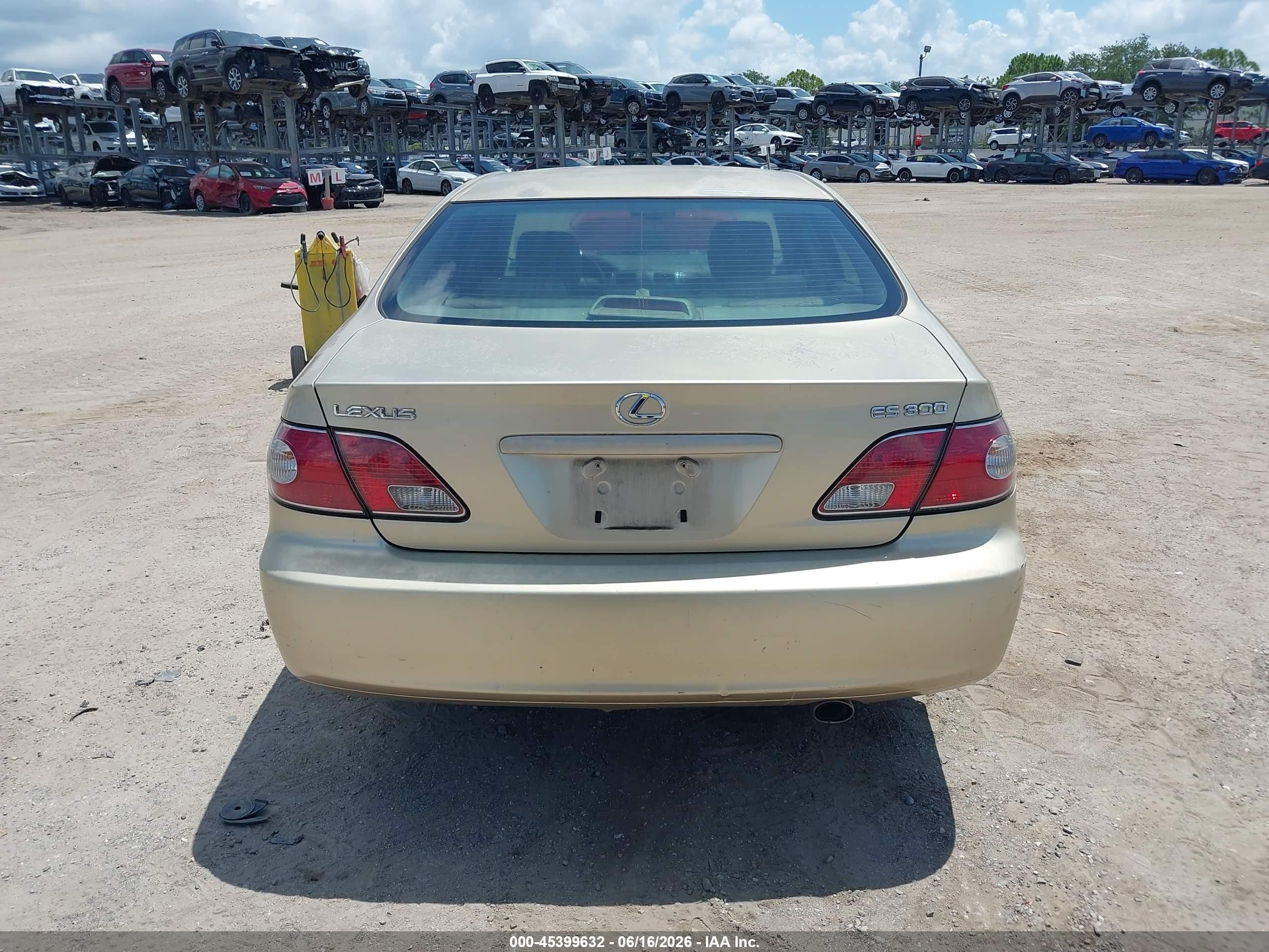2003 Lexus Es 300 Бежевый vin: JTHBF30G930107735