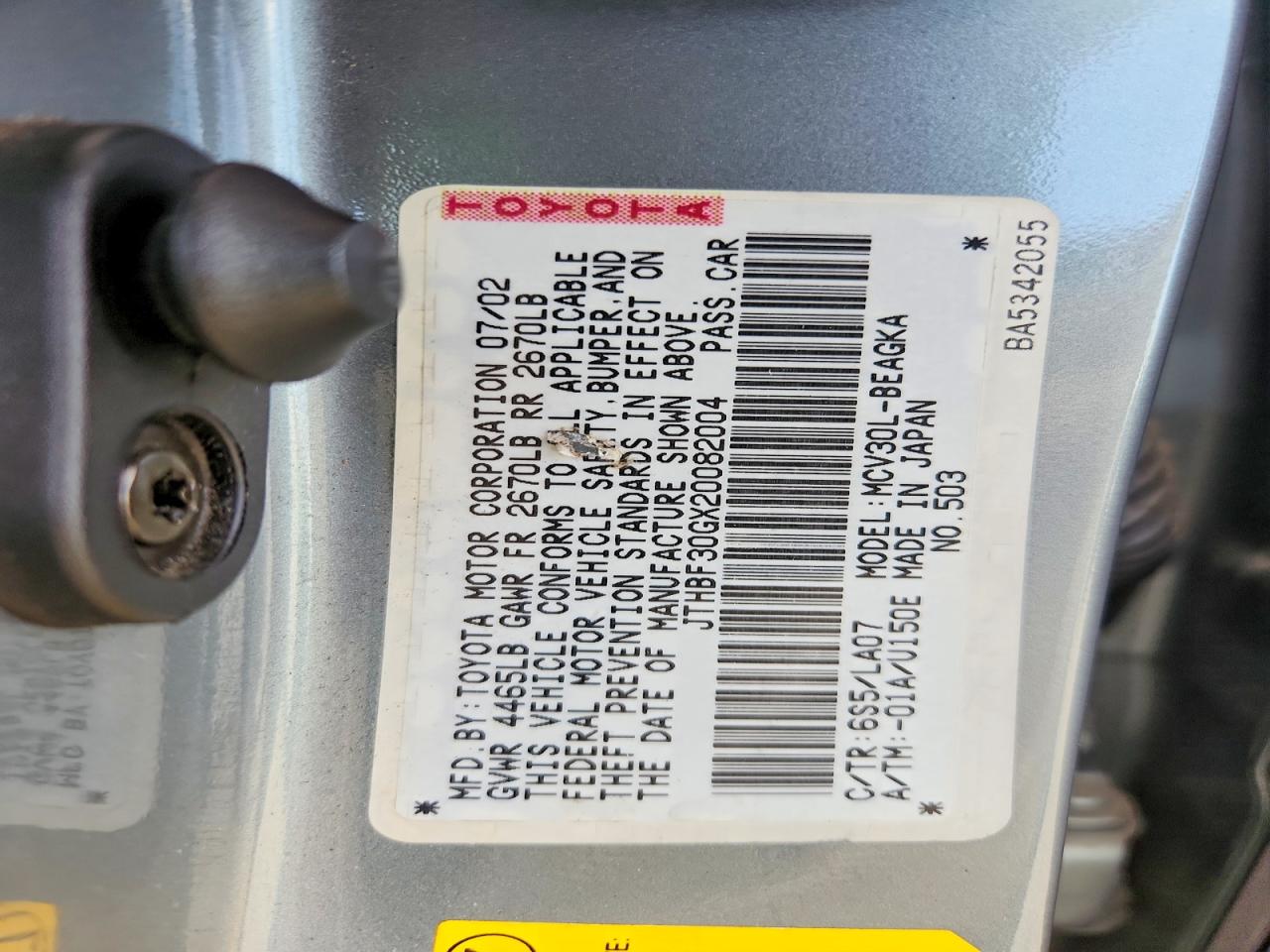 2002 Lexus Es 300 Blue vin: JTHBF30GX20082004