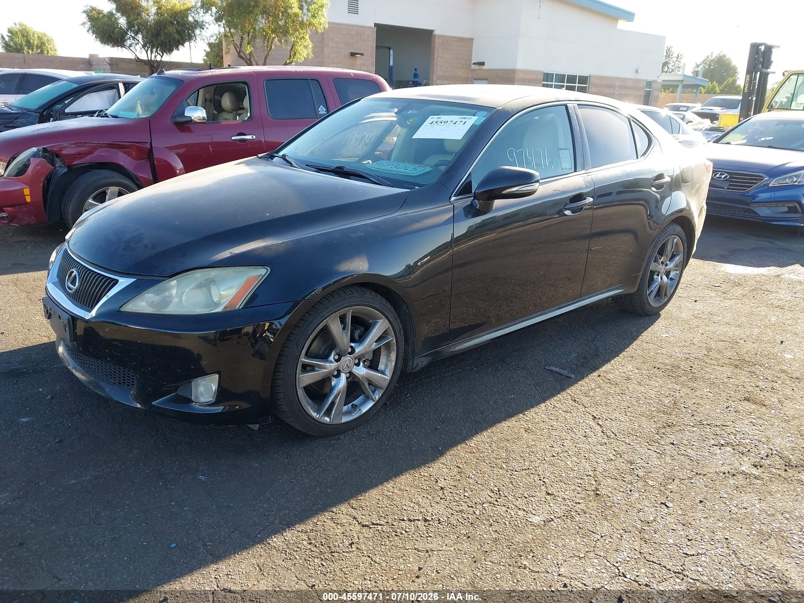 2010 Lexus Is 250   Black vin: JTHBF5C20A5110423