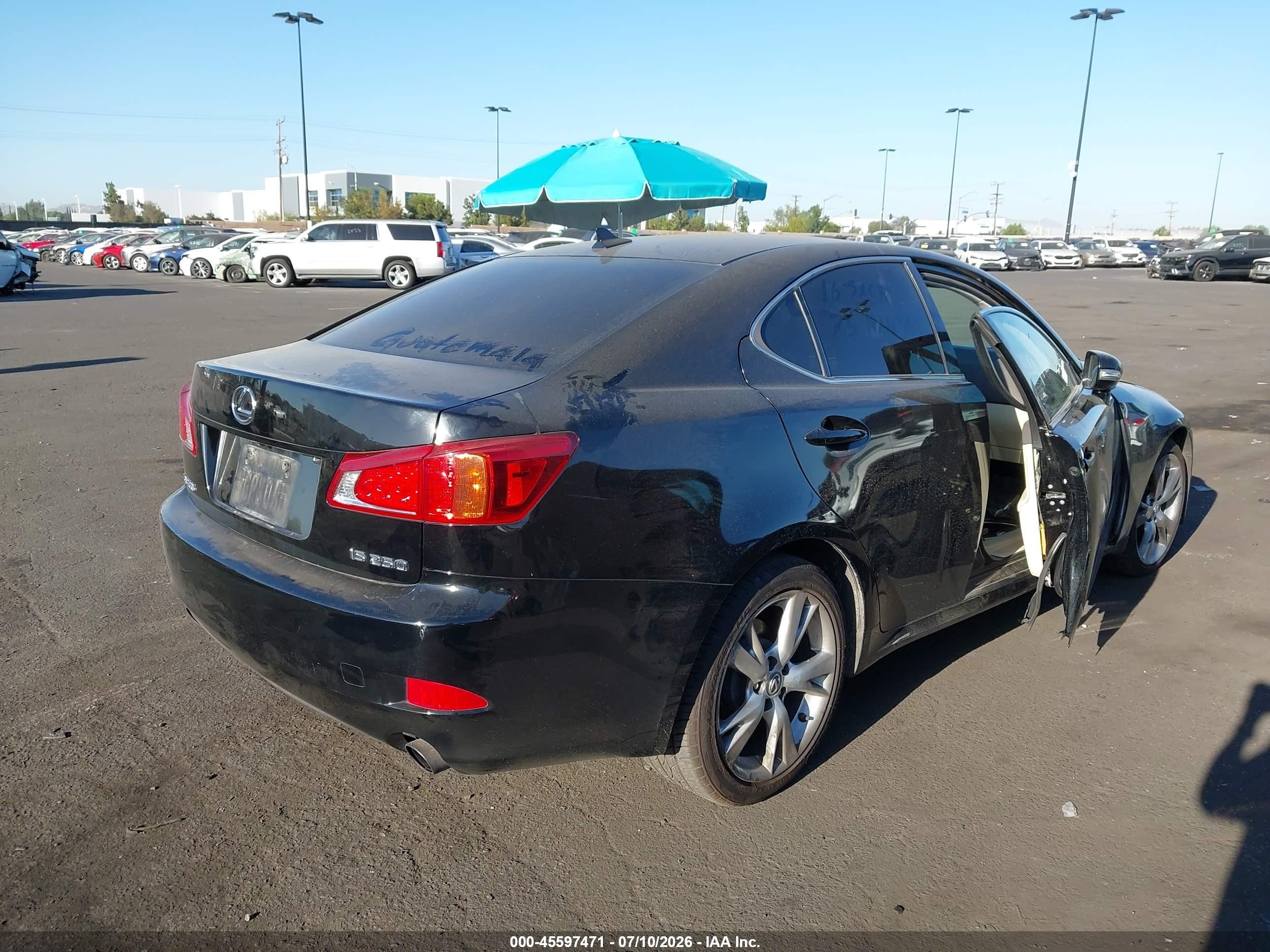 2010 Lexus Is 250   Black vin: JTHBF5C20A5110423