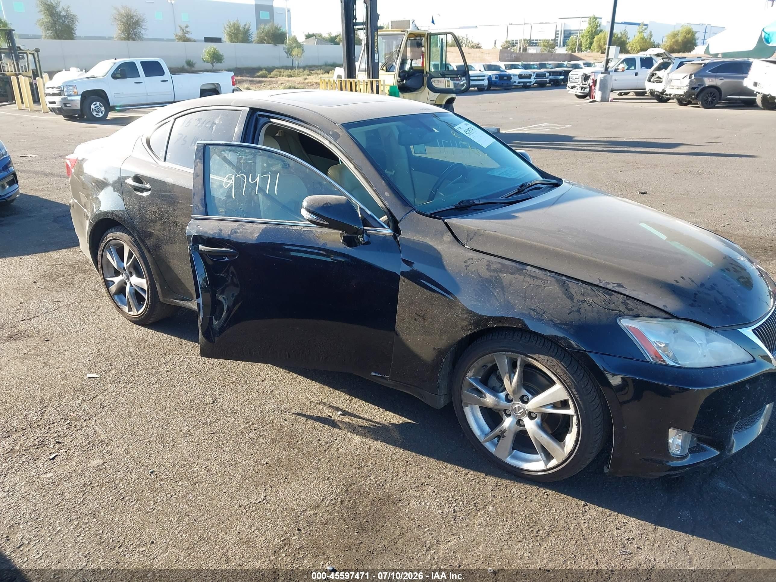 2010 Lexus Is 250   Black vin: JTHBF5C20A5110423