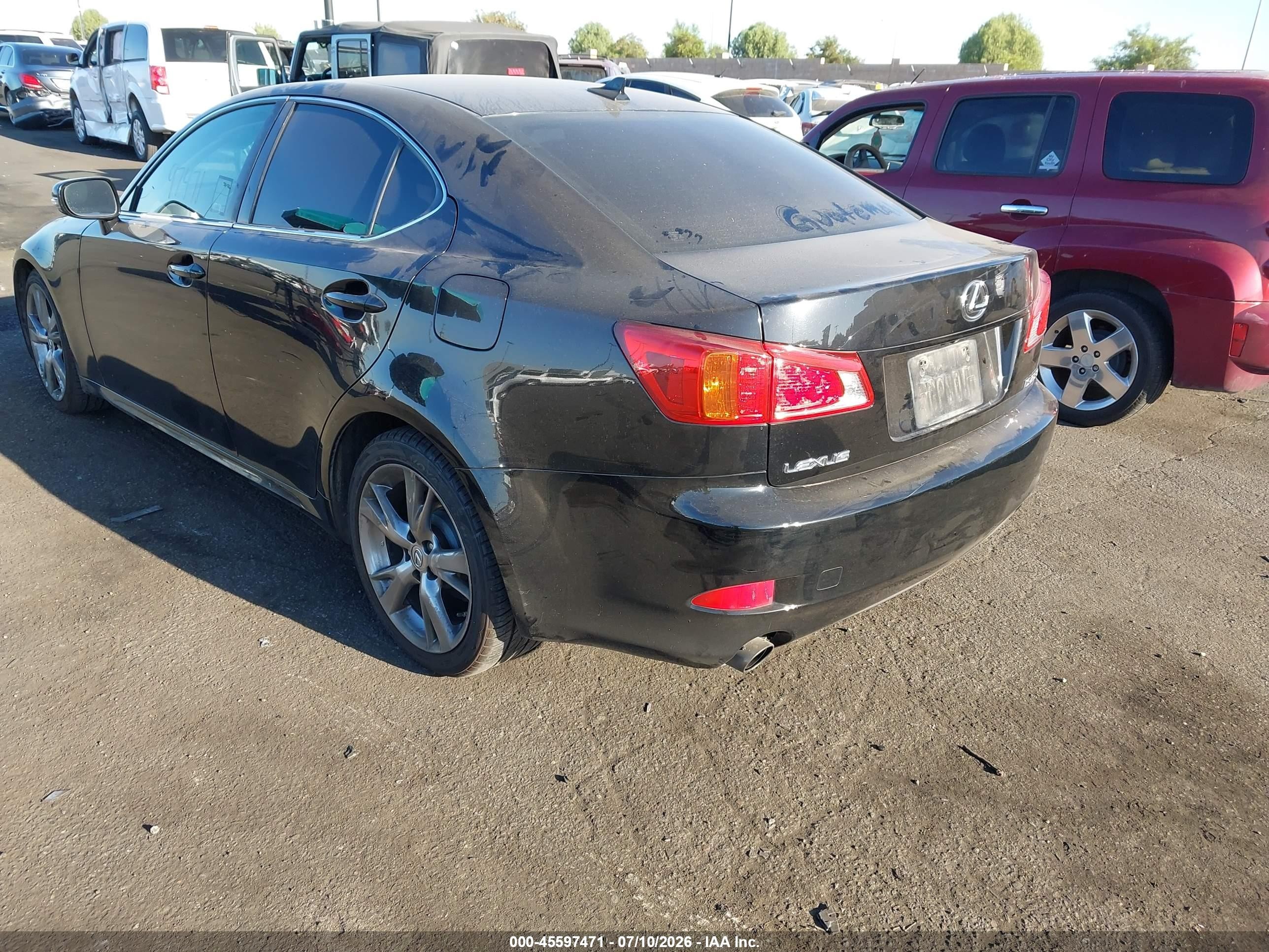 2010 Lexus Is 250   Black vin: JTHBF5C20A5110423