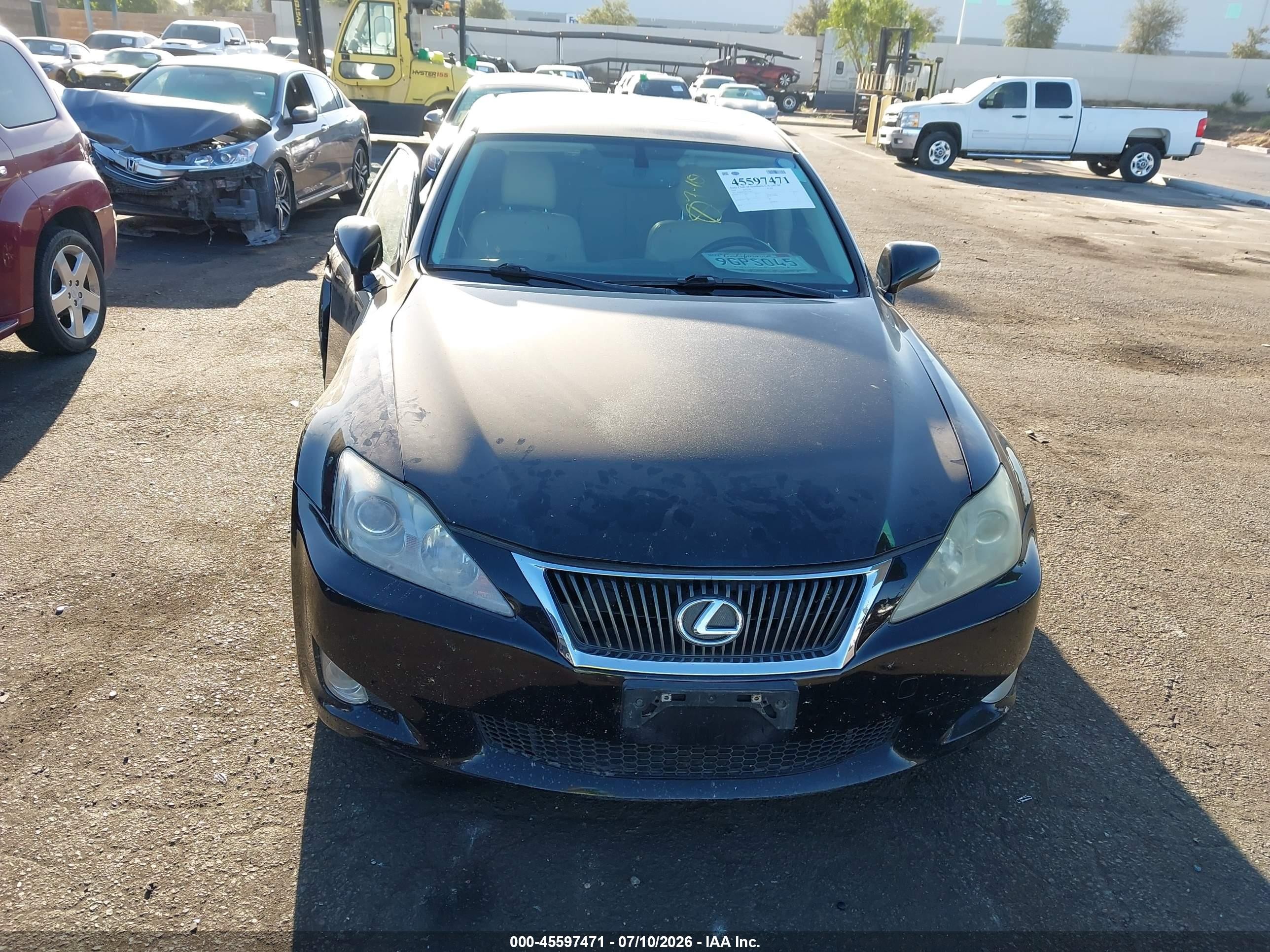 2010 Lexus Is 250   Black vin: JTHBF5C20A5110423