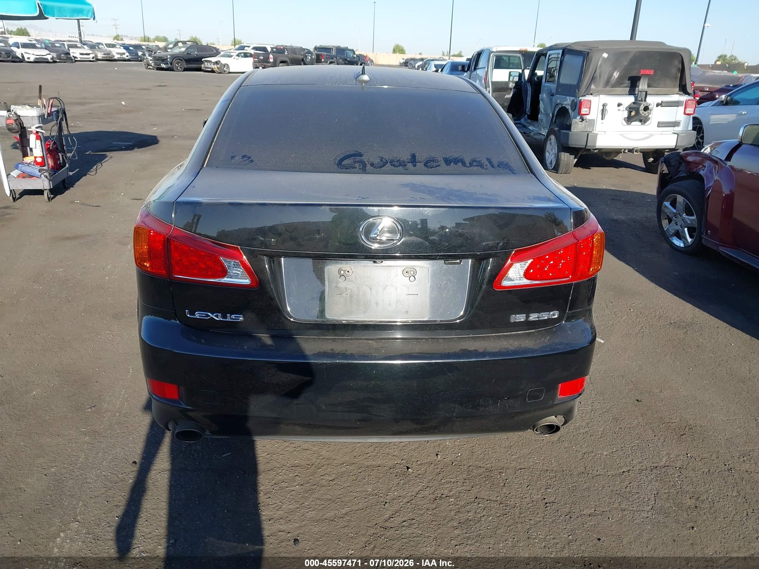 2010 Lexus Is 250   Black vin: JTHBF5C20A5110423