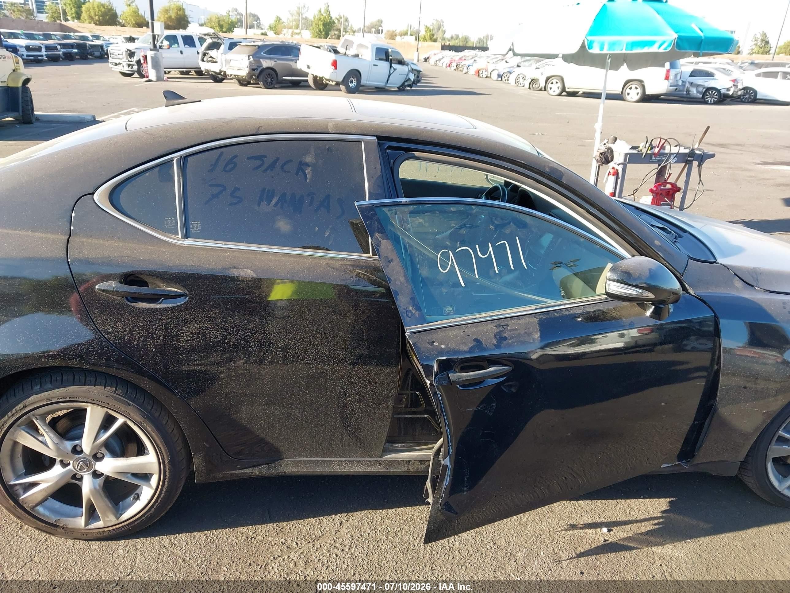 2010 Lexus Is 250   Black vin: JTHBF5C20A5110423