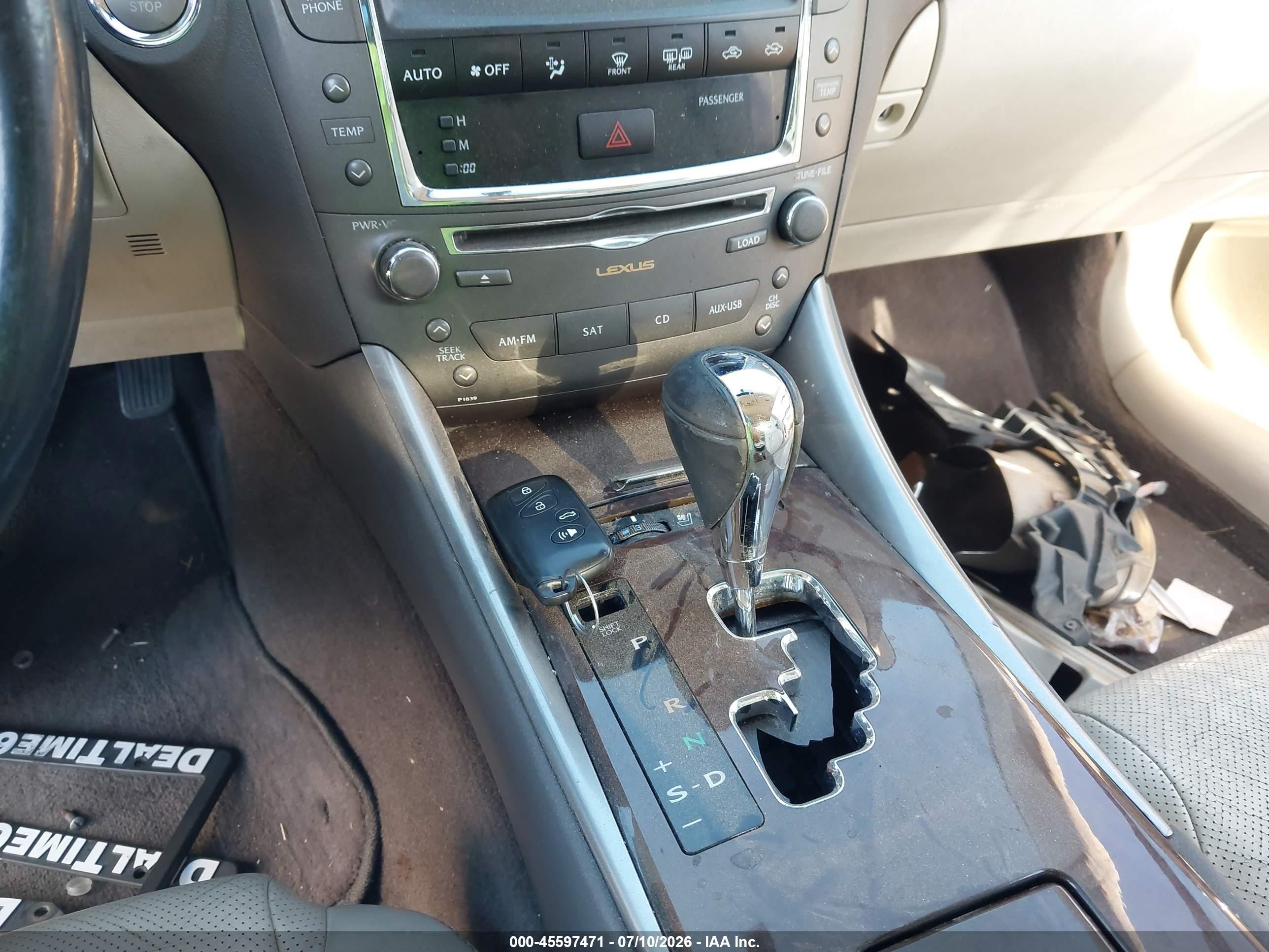 2010 Lexus Is 250   Black vin: JTHBF5C20A5110423