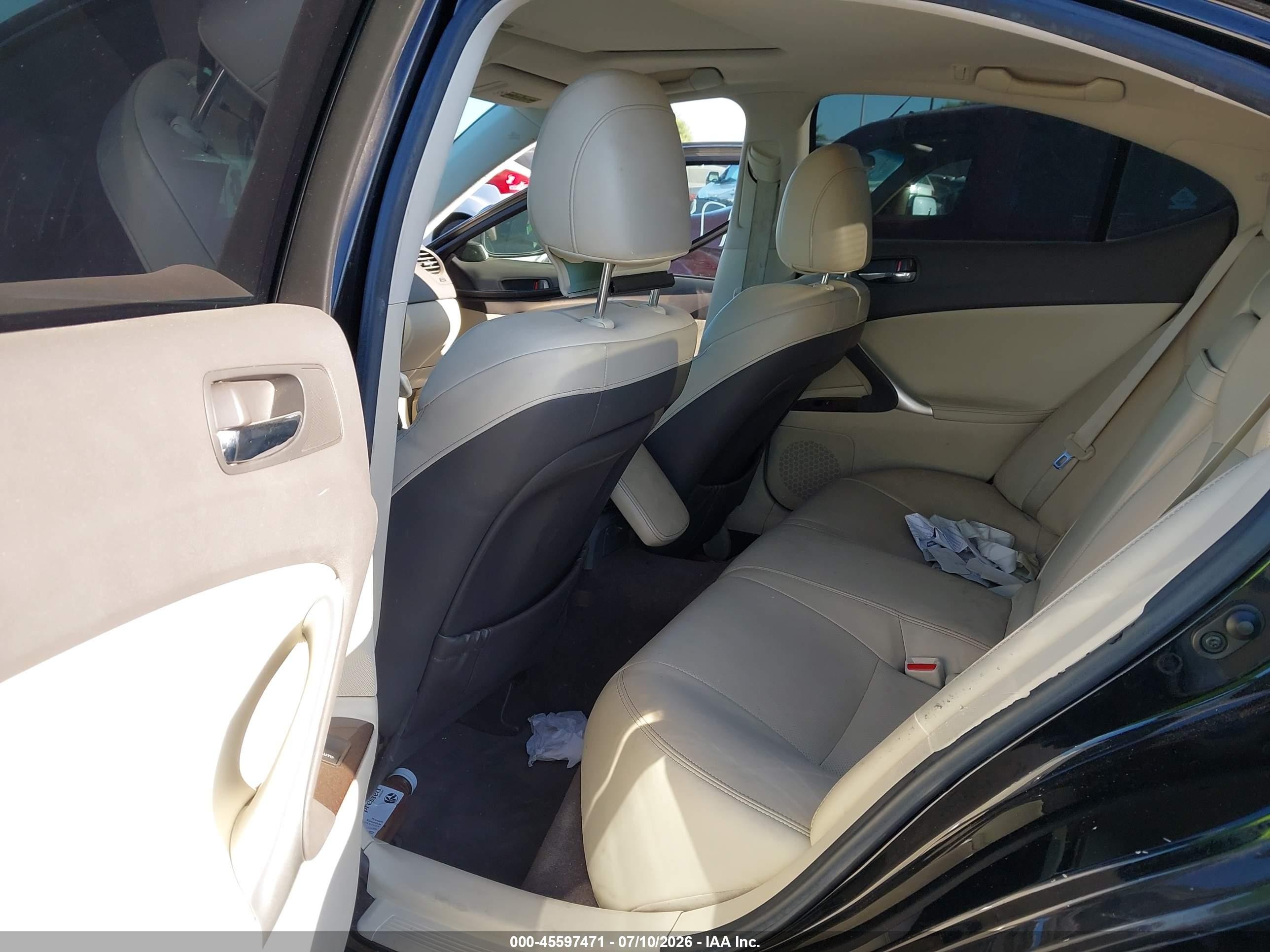 2010 Lexus Is 250   Black vin: JTHBF5C20A5110423