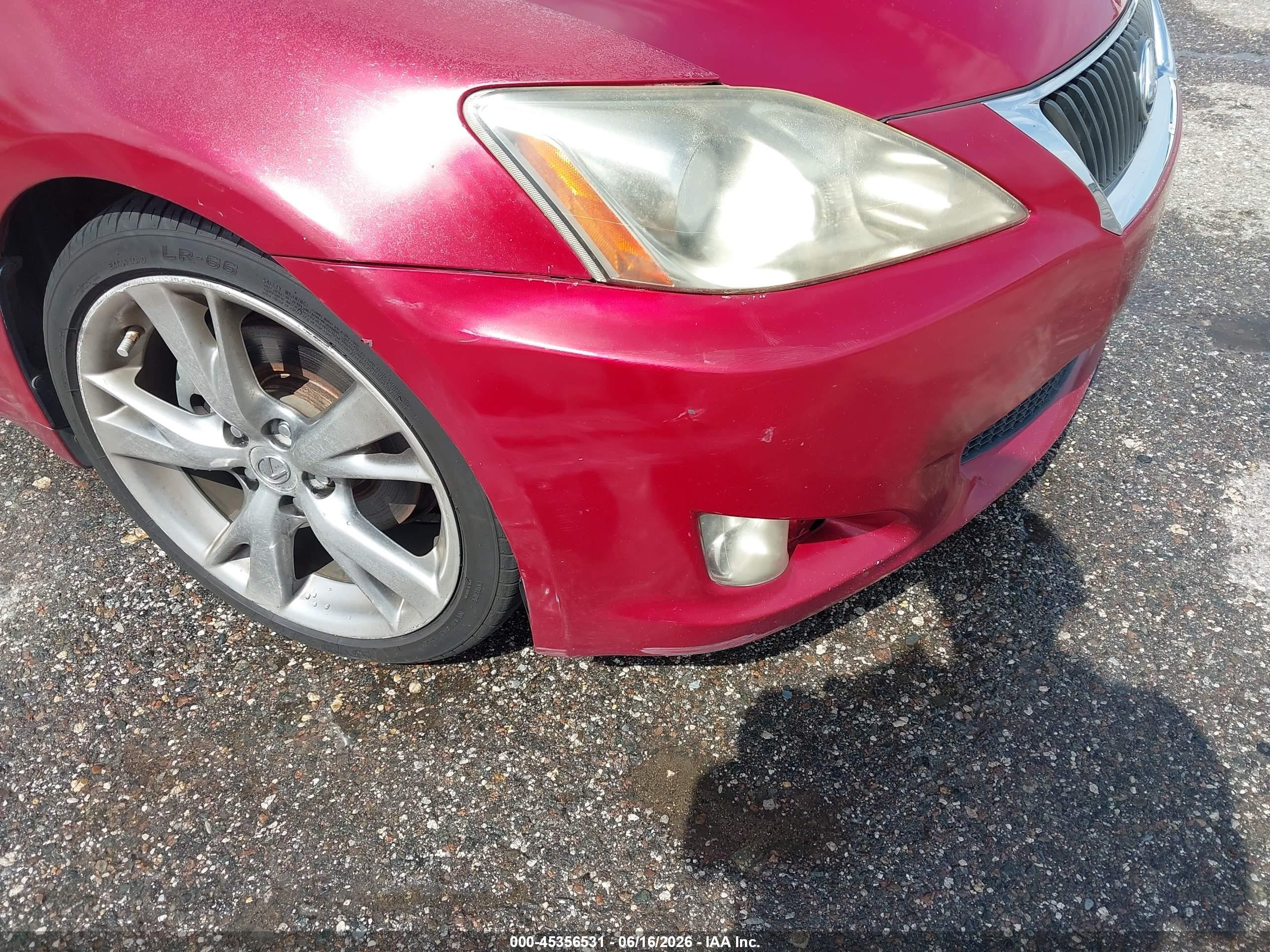 2010 Lexus Is 250   Burgundy vin: JTHBF5C20A5114763