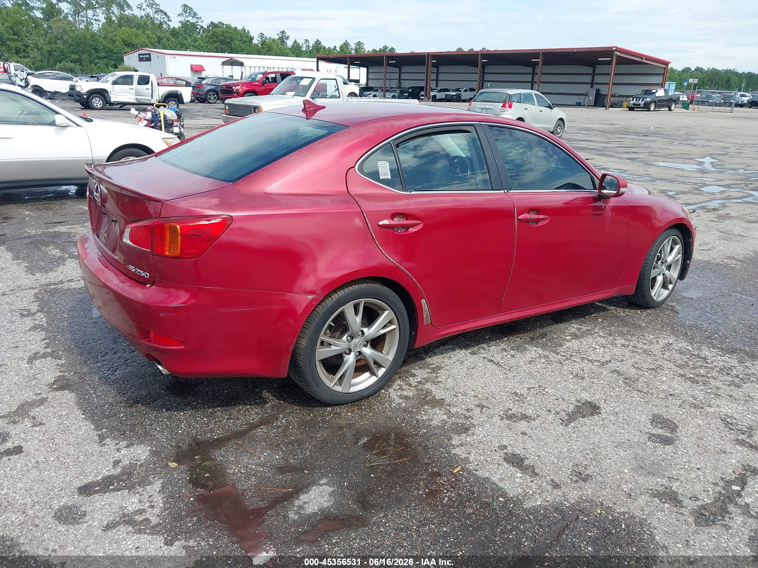 2010 Lexus Is 250   Burgundy vin: JTHBF5C20A5114763