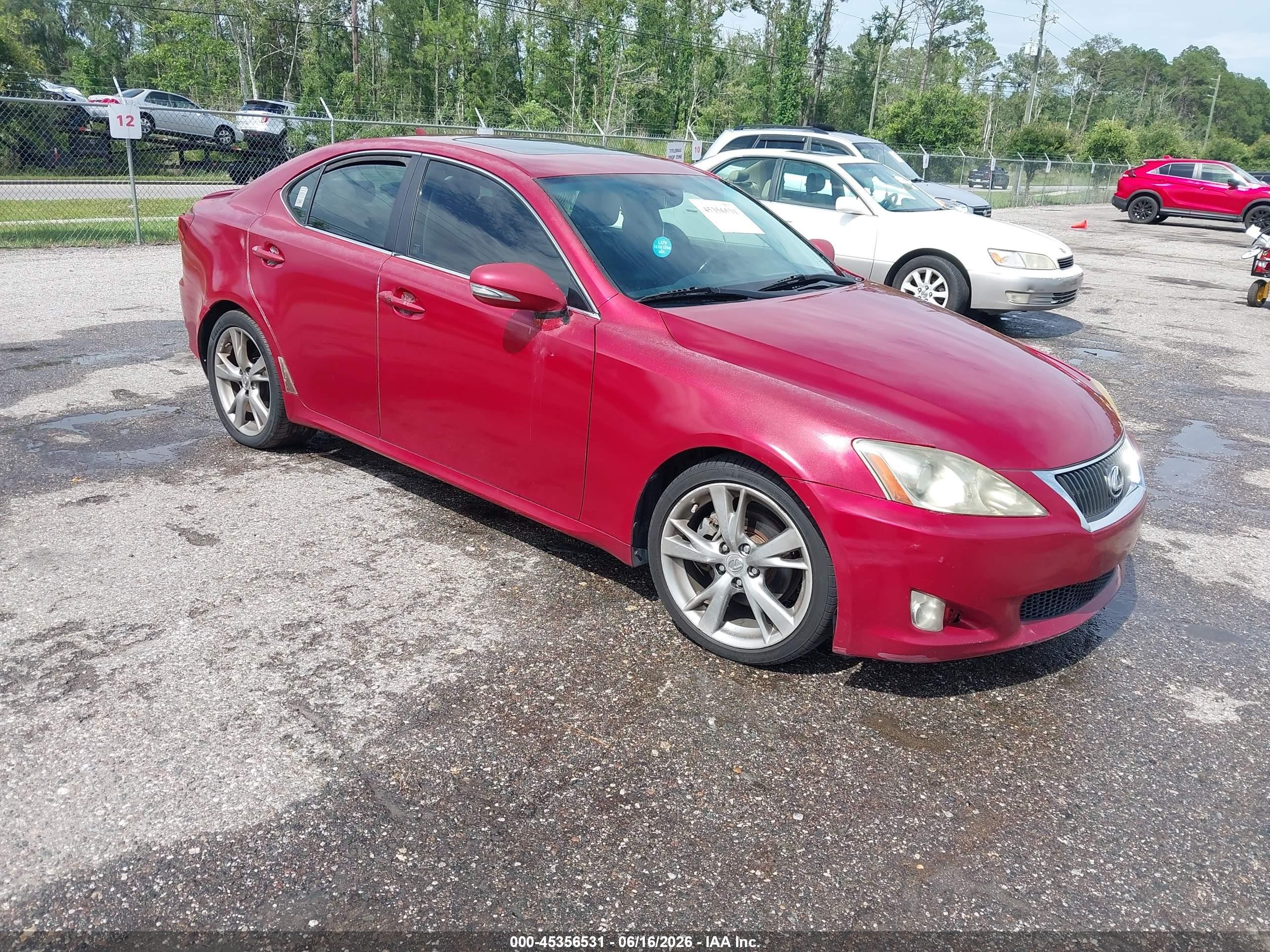 2010 Lexus Is 250   Burgundy vin: JTHBF5C20A5114763