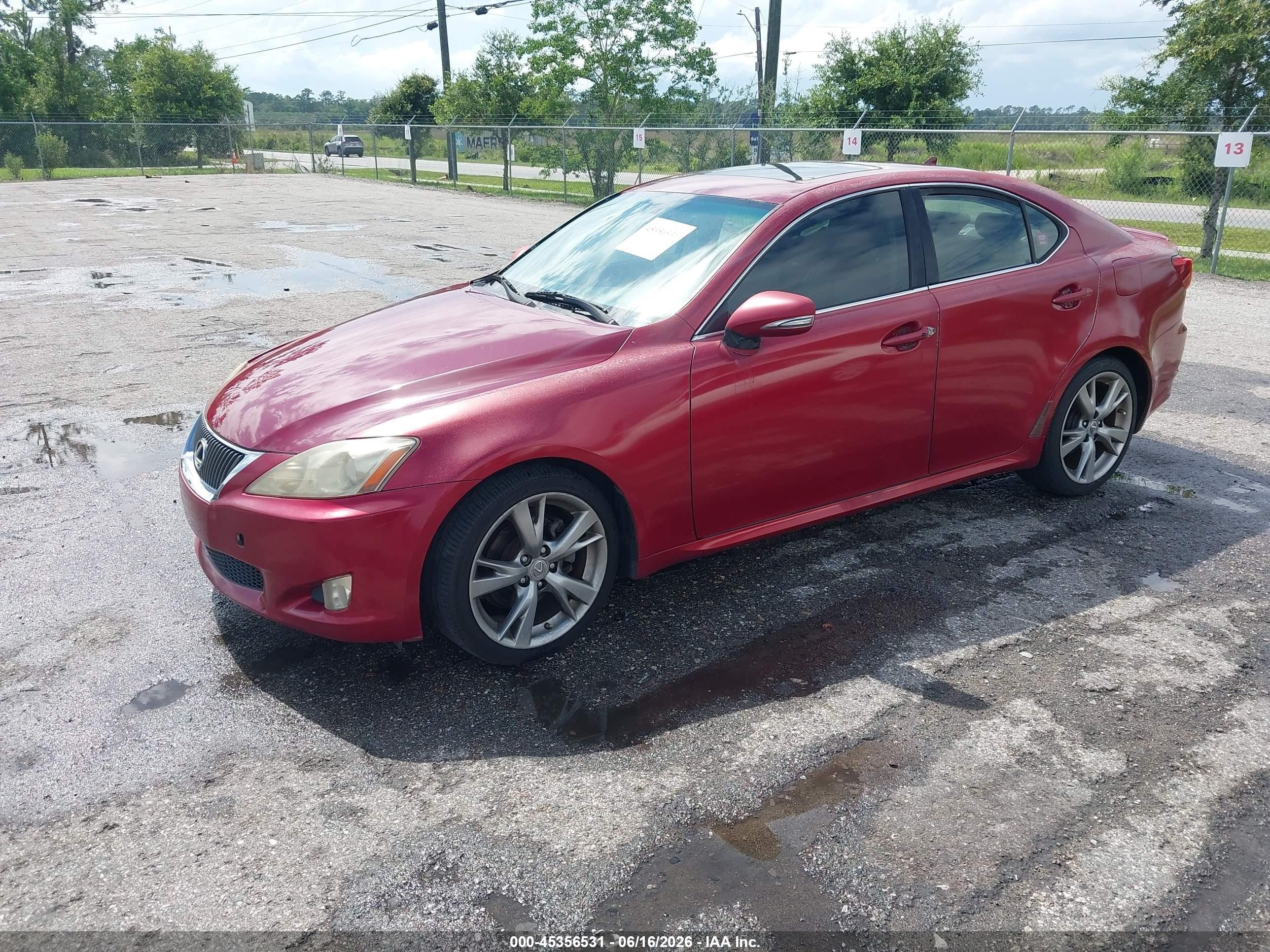 2010 Lexus Is 250   Burgundy vin: JTHBF5C20A5114763