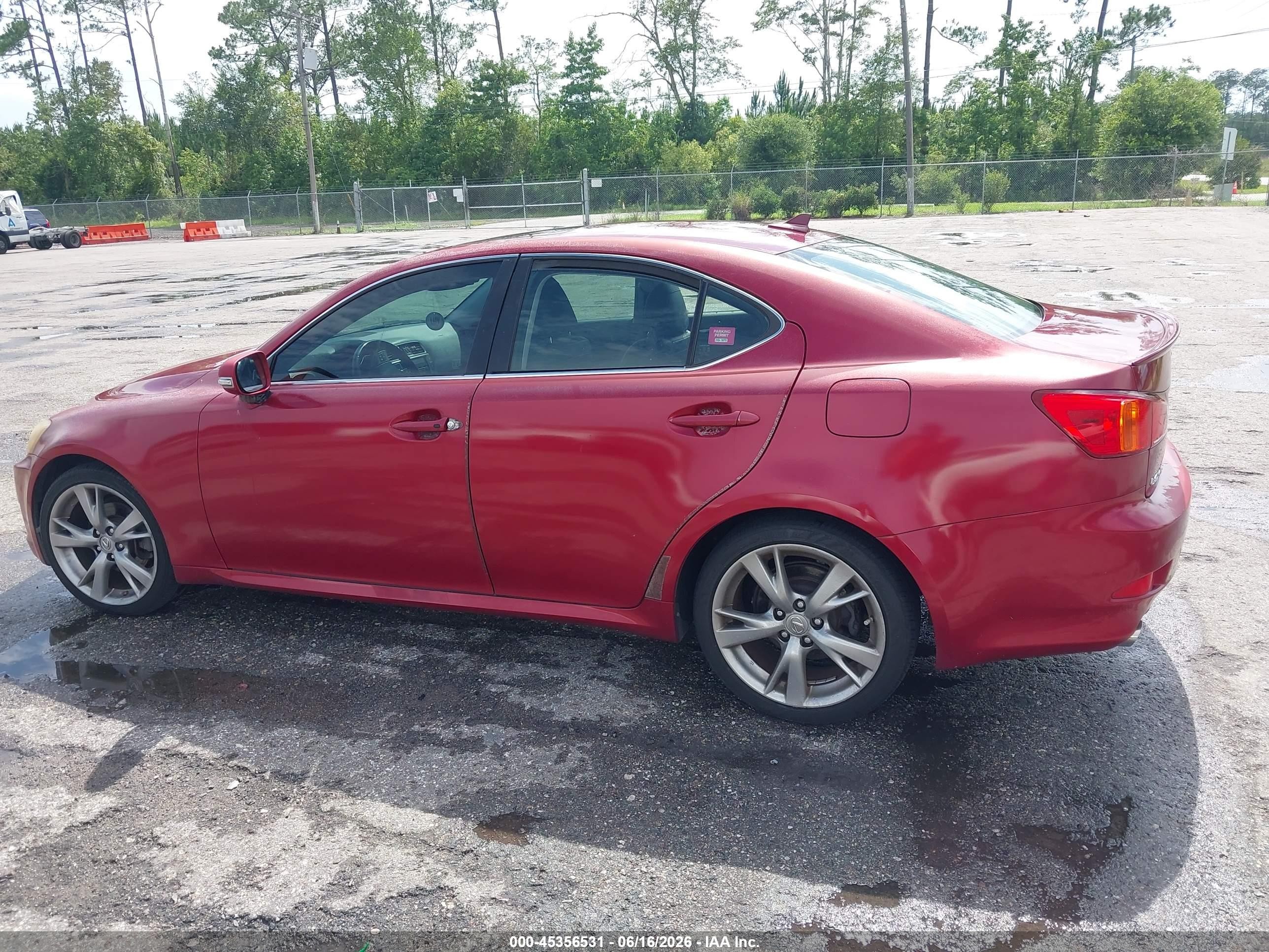 2010 Lexus Is 250   Burgundy vin: JTHBF5C20A5114763