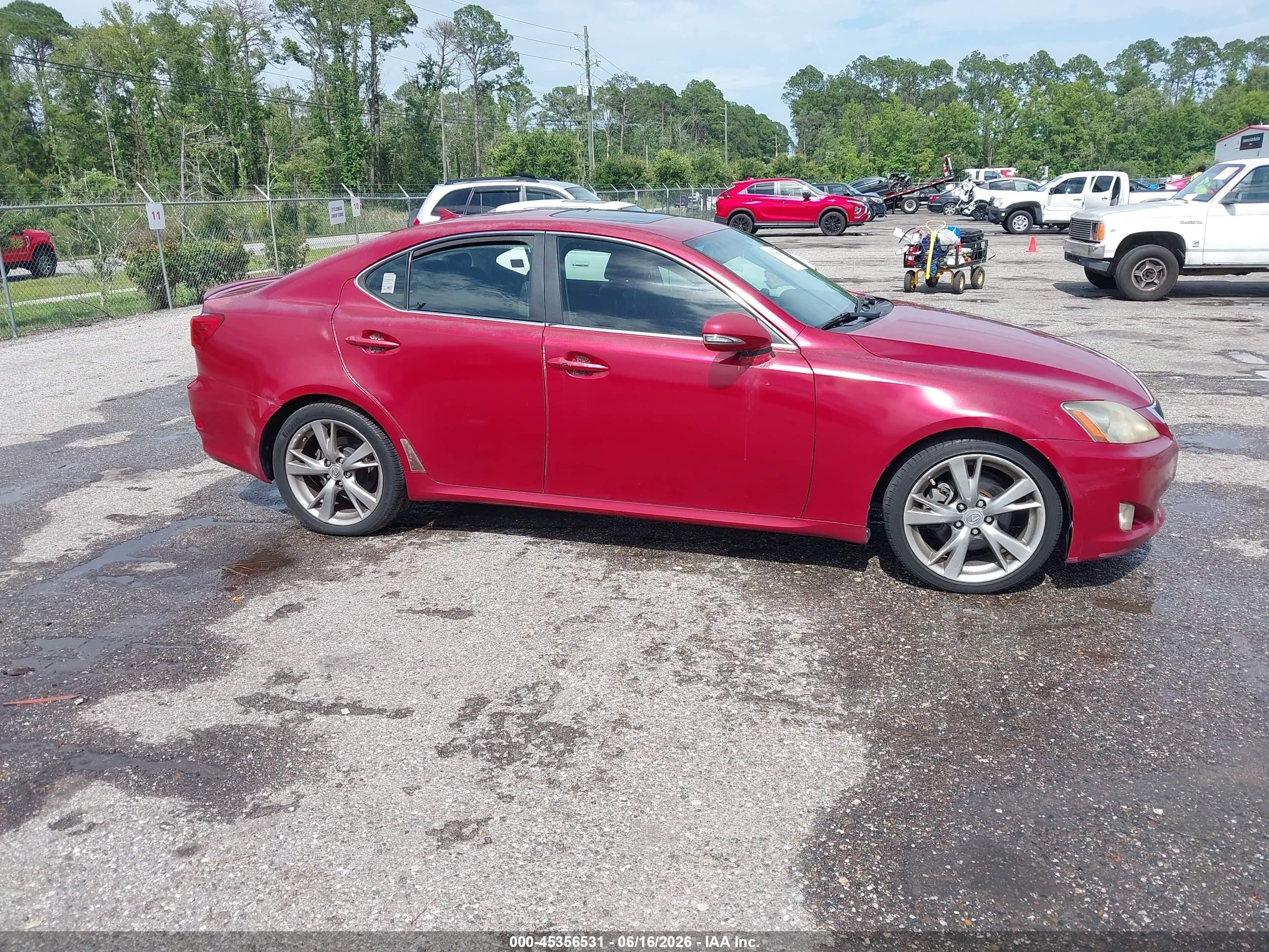 2010 Lexus Is 250   Burgundy vin: JTHBF5C20A5114763