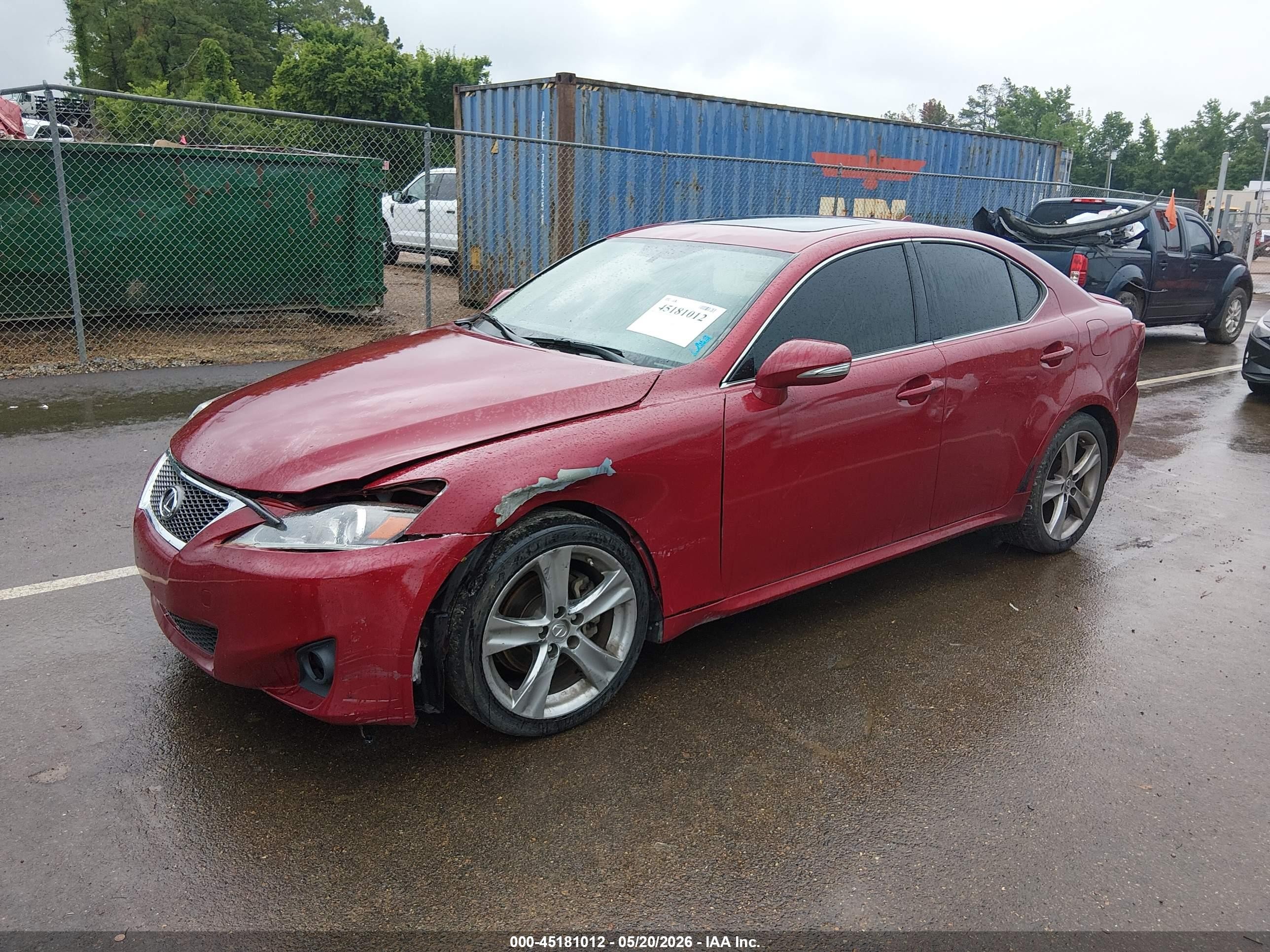 2011 Lexus Is 250   Burgundy vin: JTHBF5C20B5137428