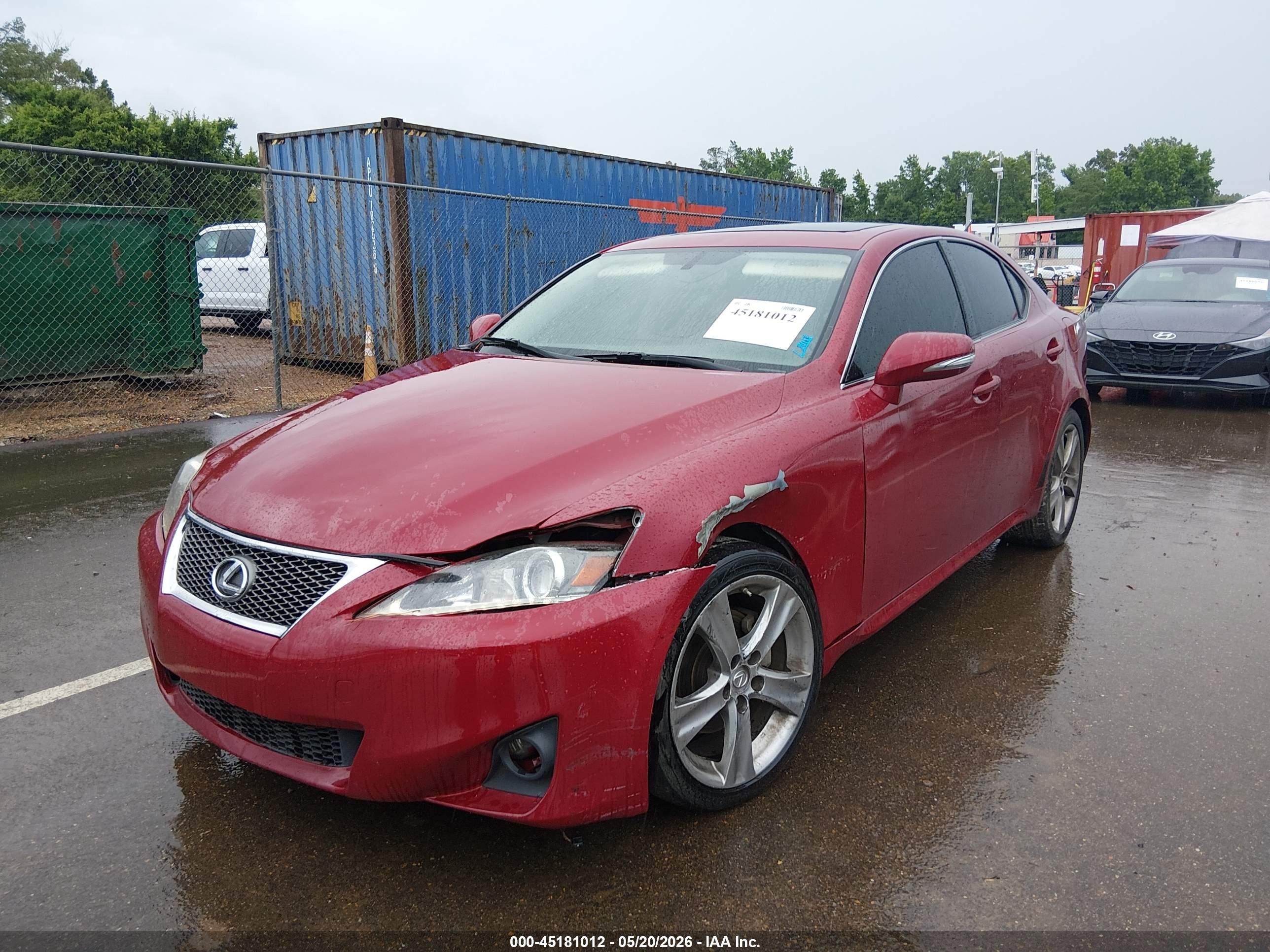 2011 Lexus Is 250   Burgundy vin: JTHBF5C20B5137428