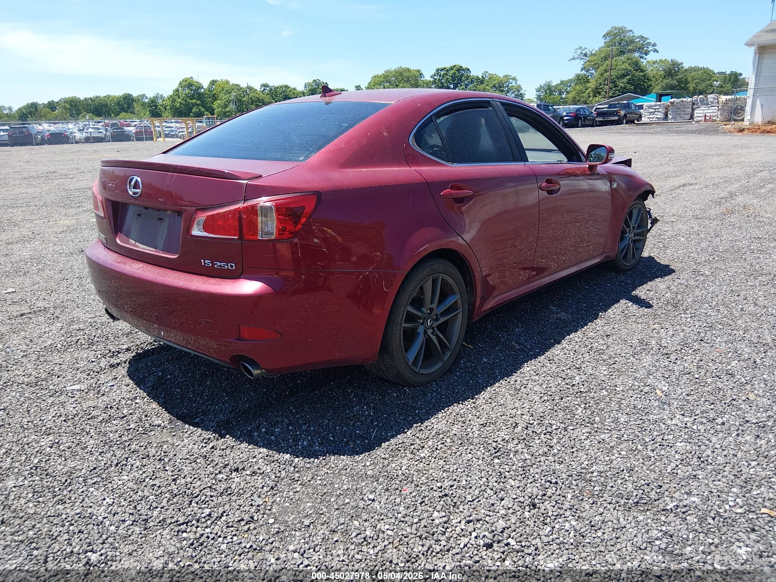 2012 Lexus Is 250   Red vin: JTHBF5C20C2102276