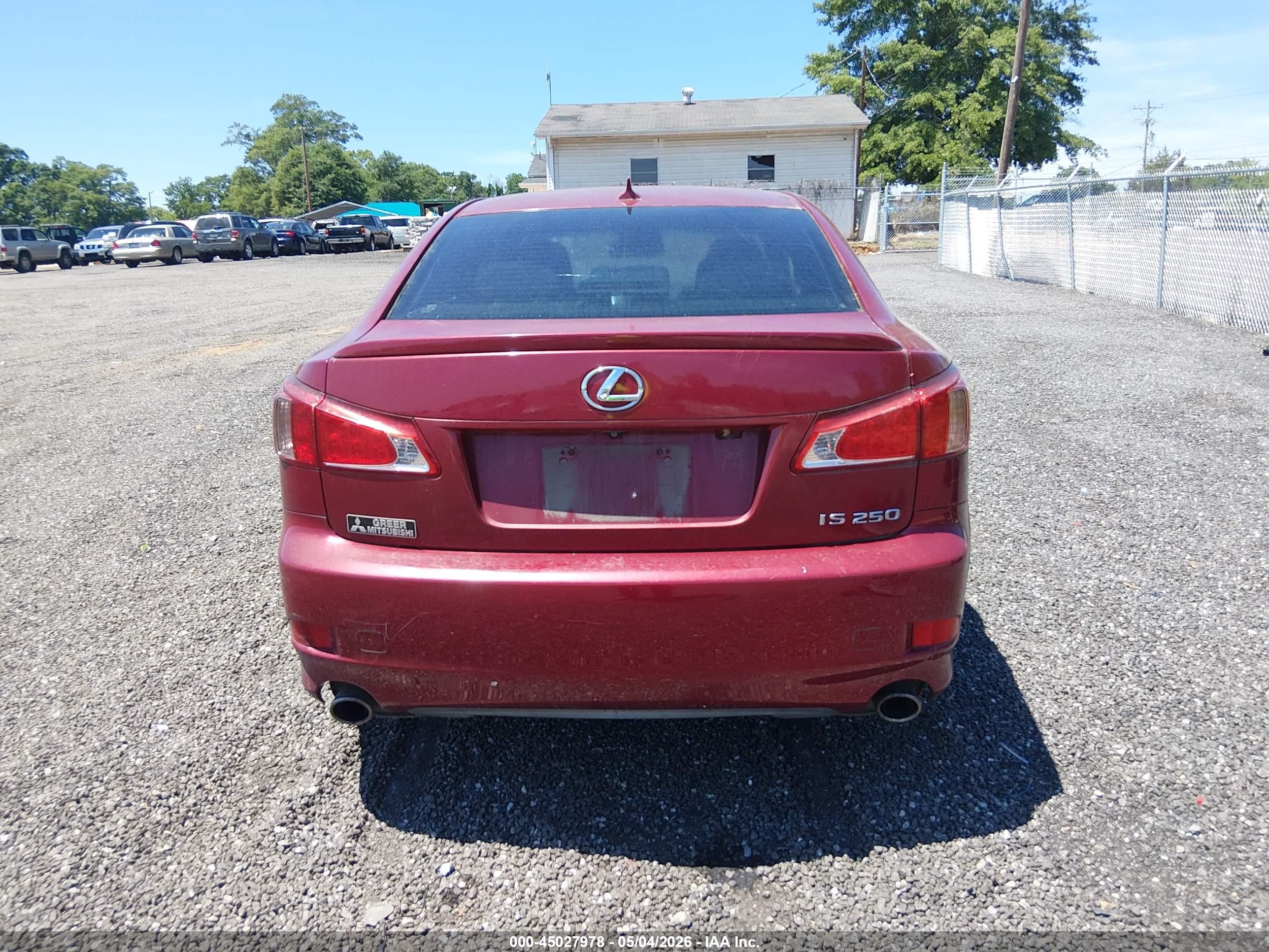2012 Lexus Is 250   Red vin: JTHBF5C20C2102276