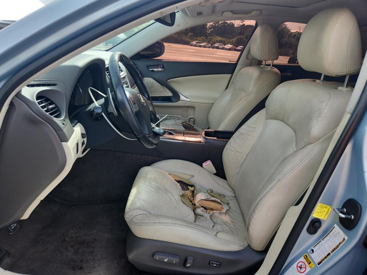 2012 Lexus Is 300 Sportcross Blue vin: JTHBF5C20C5167322 Damage: Left Front Seat Cushion, Torn, > 12 Inches