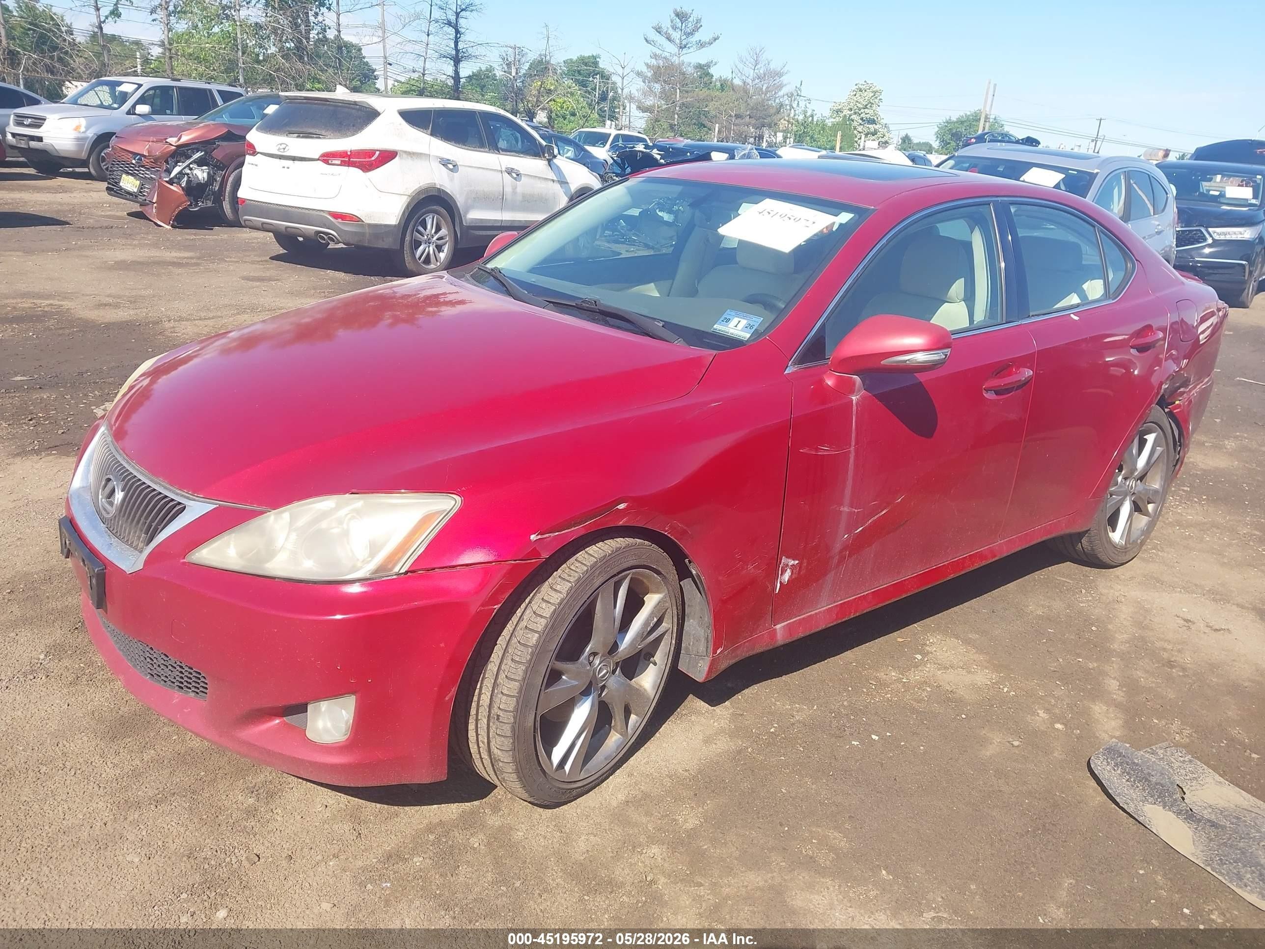2010 Lexus Is 250   Red vin: JTHBF5C21A5109491