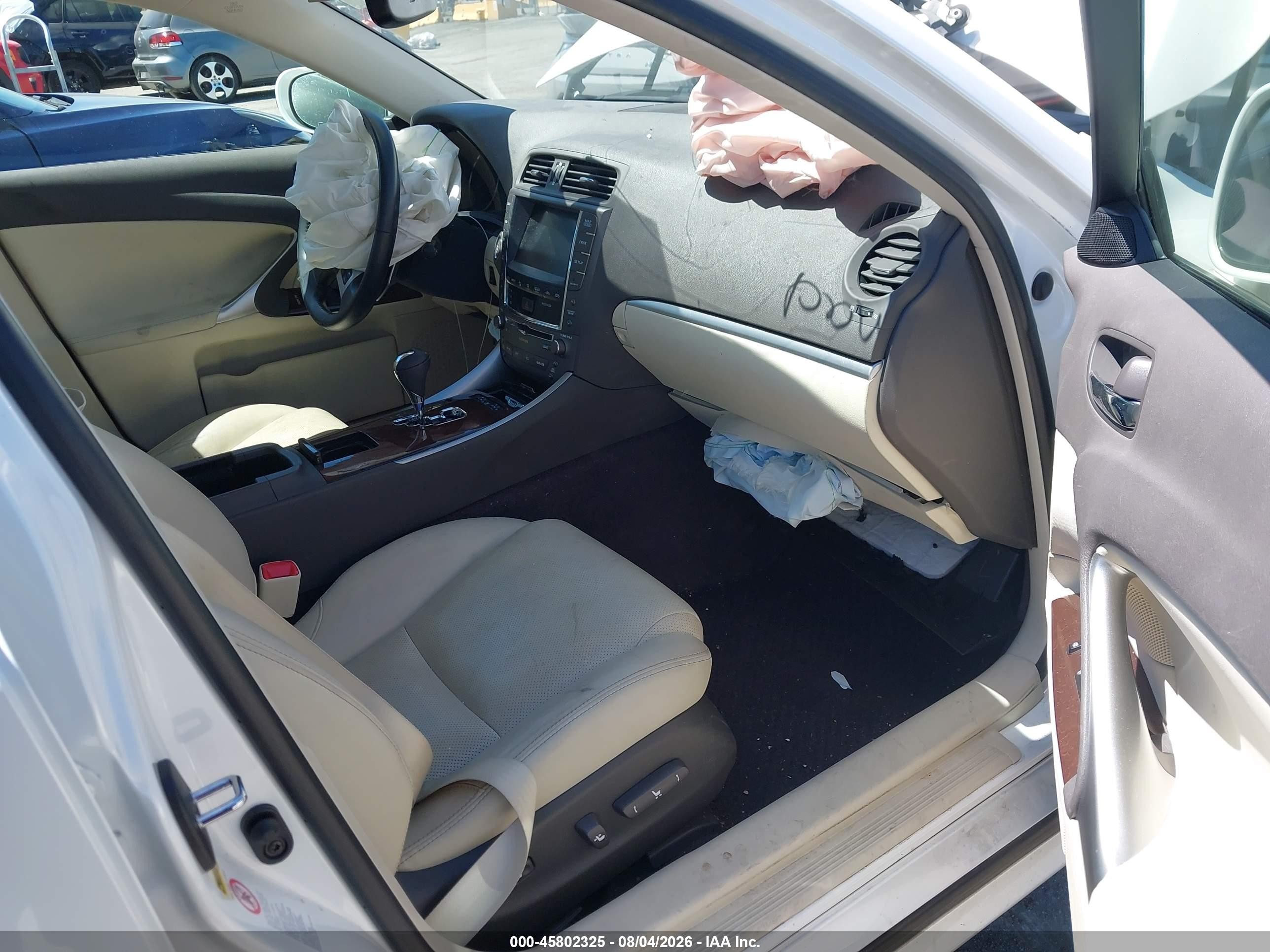 2012 Lexus Is 250 White vin: JTHBF5C21C2103100