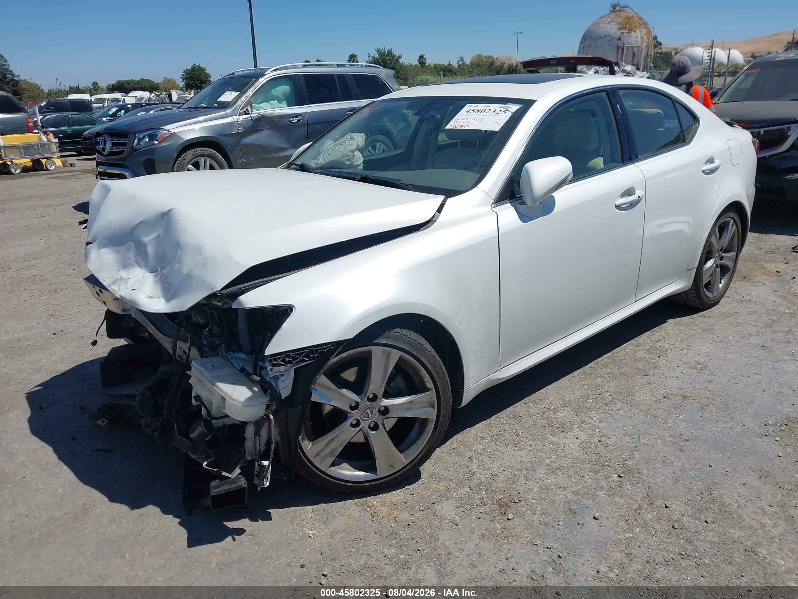2012 Lexus Is 250 White vin: JTHBF5C21C2103100
