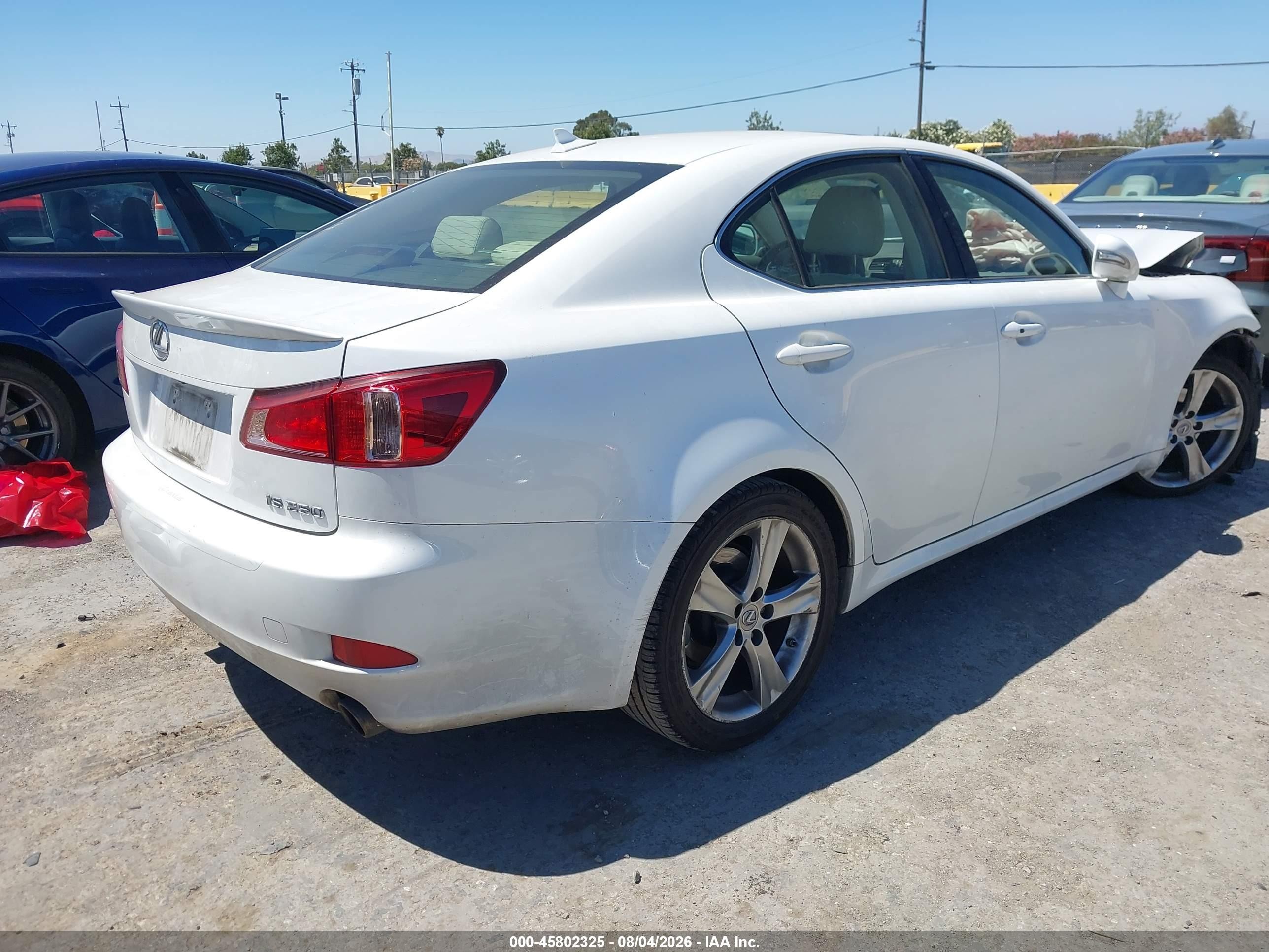 2012 Lexus Is 250 White vin: JTHBF5C21C2103100