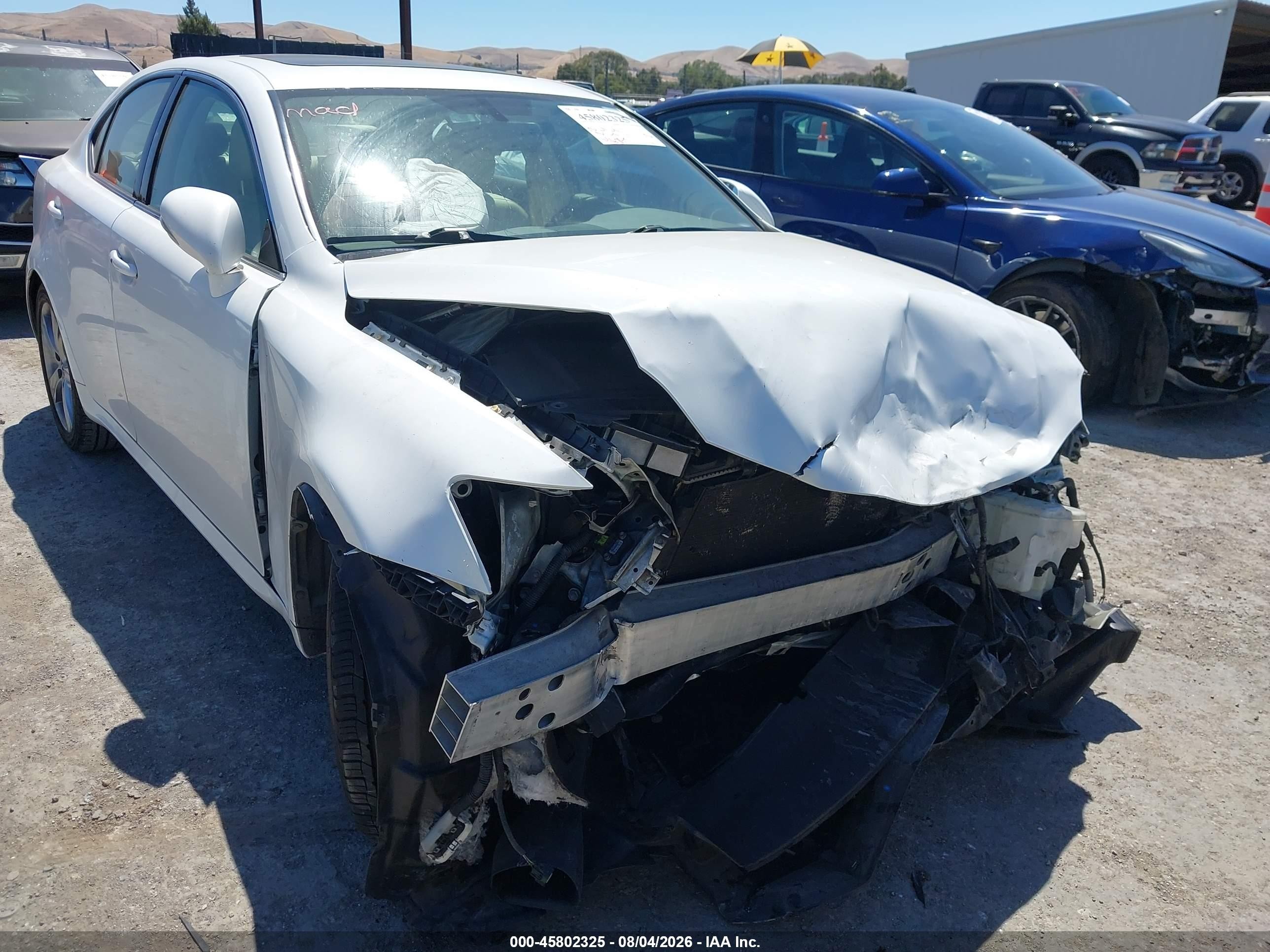 2012 Lexus Is 250 White vin: JTHBF5C21C2103100