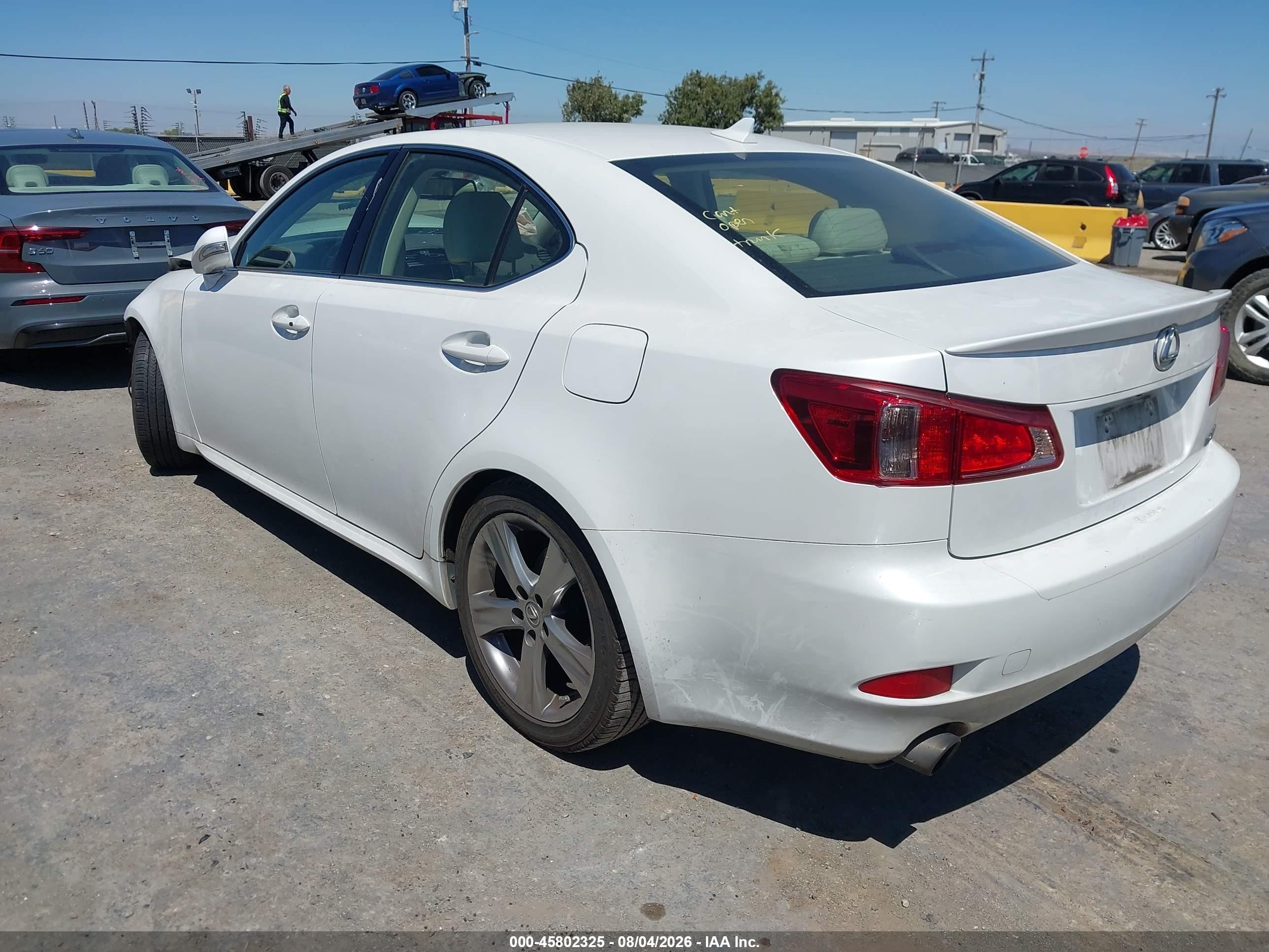 2012 Lexus Is 250 White vin: JTHBF5C21C2103100