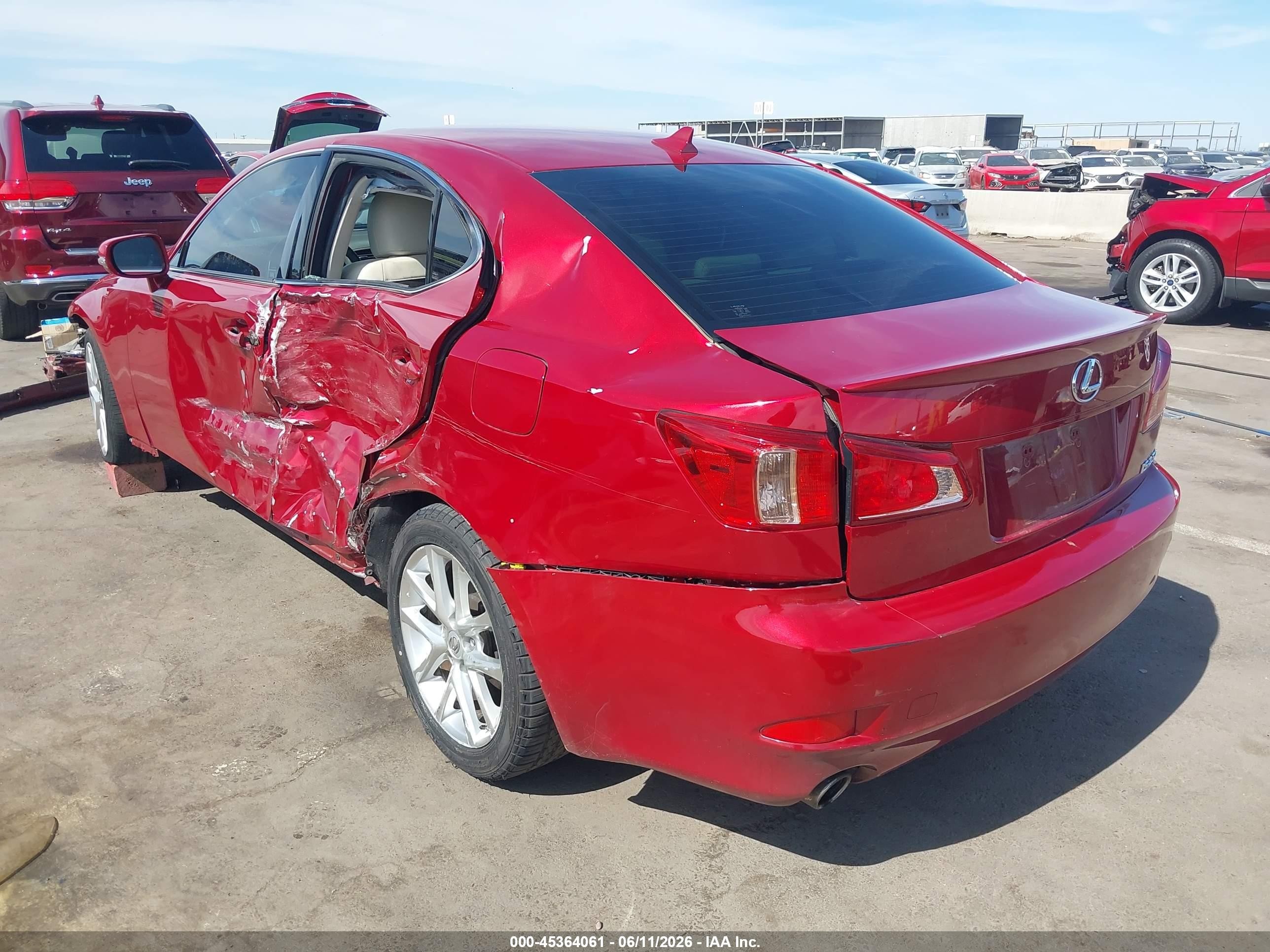 2013 Lexus Is 250   Red vin: JTHBF5C21D5192148