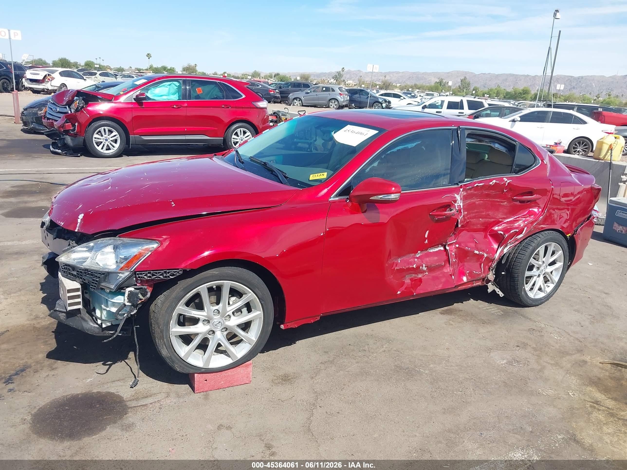 2013 Lexus Is 250   Red vin: JTHBF5C21D5192148
