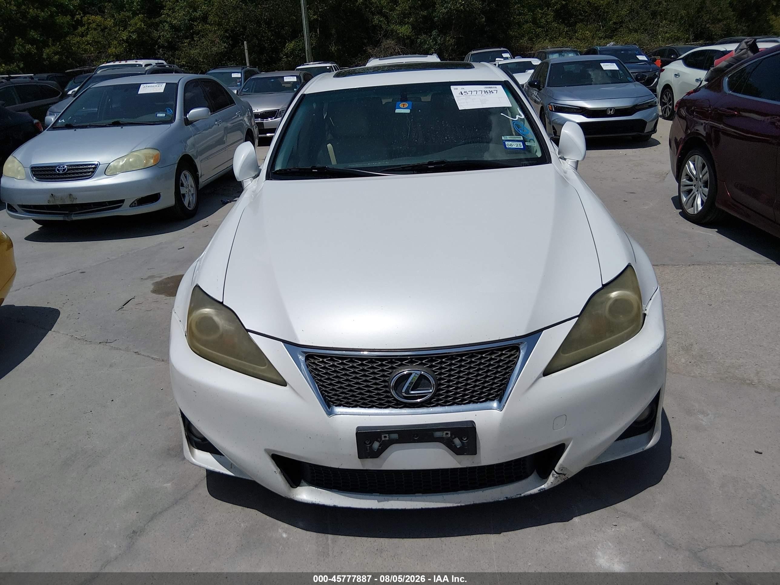 2011 Lexus Is 250   Белый vin: JTHBF5C22B5144574