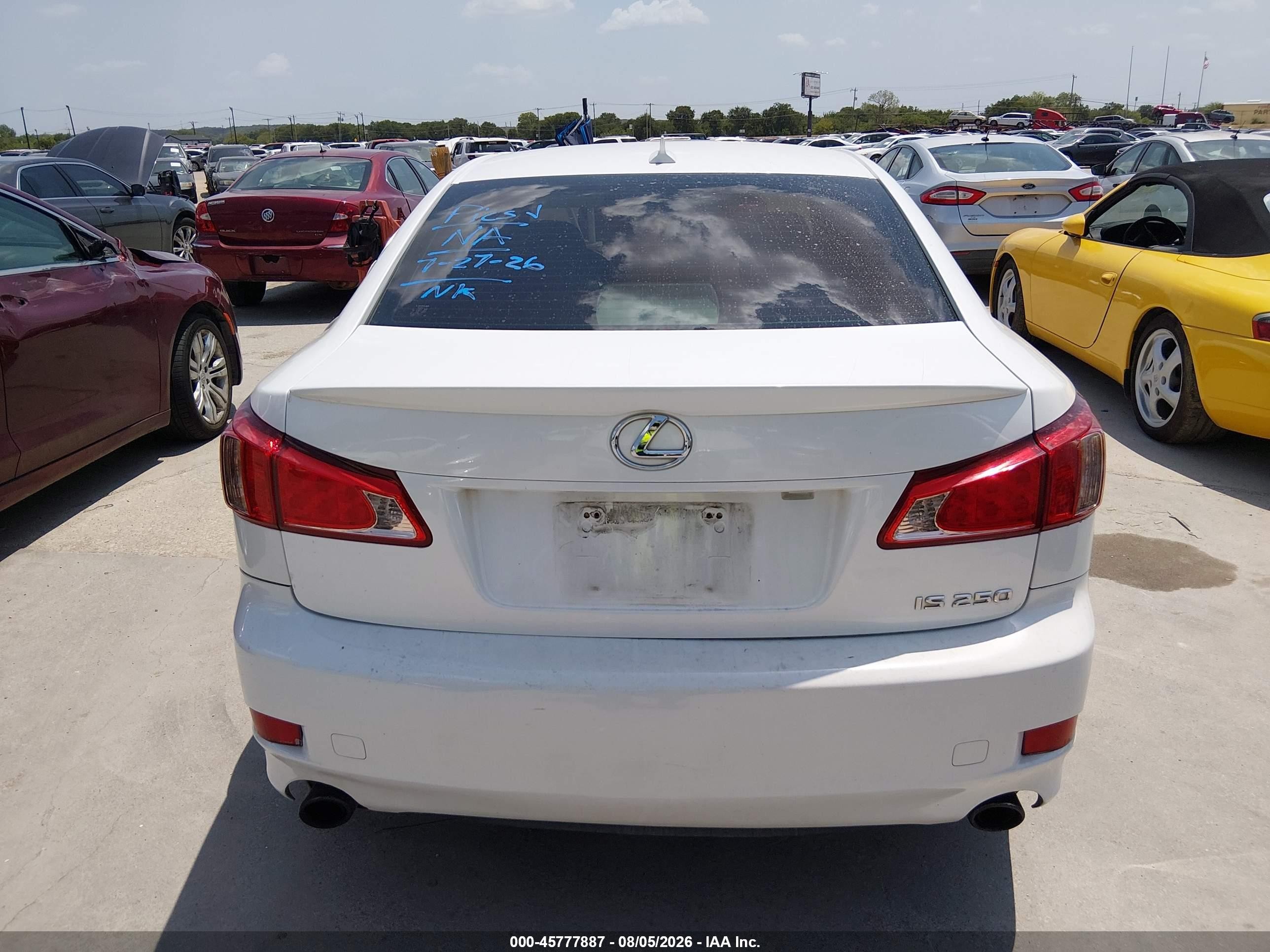 2011 Lexus Is 250   Белый vin: JTHBF5C22B5144574