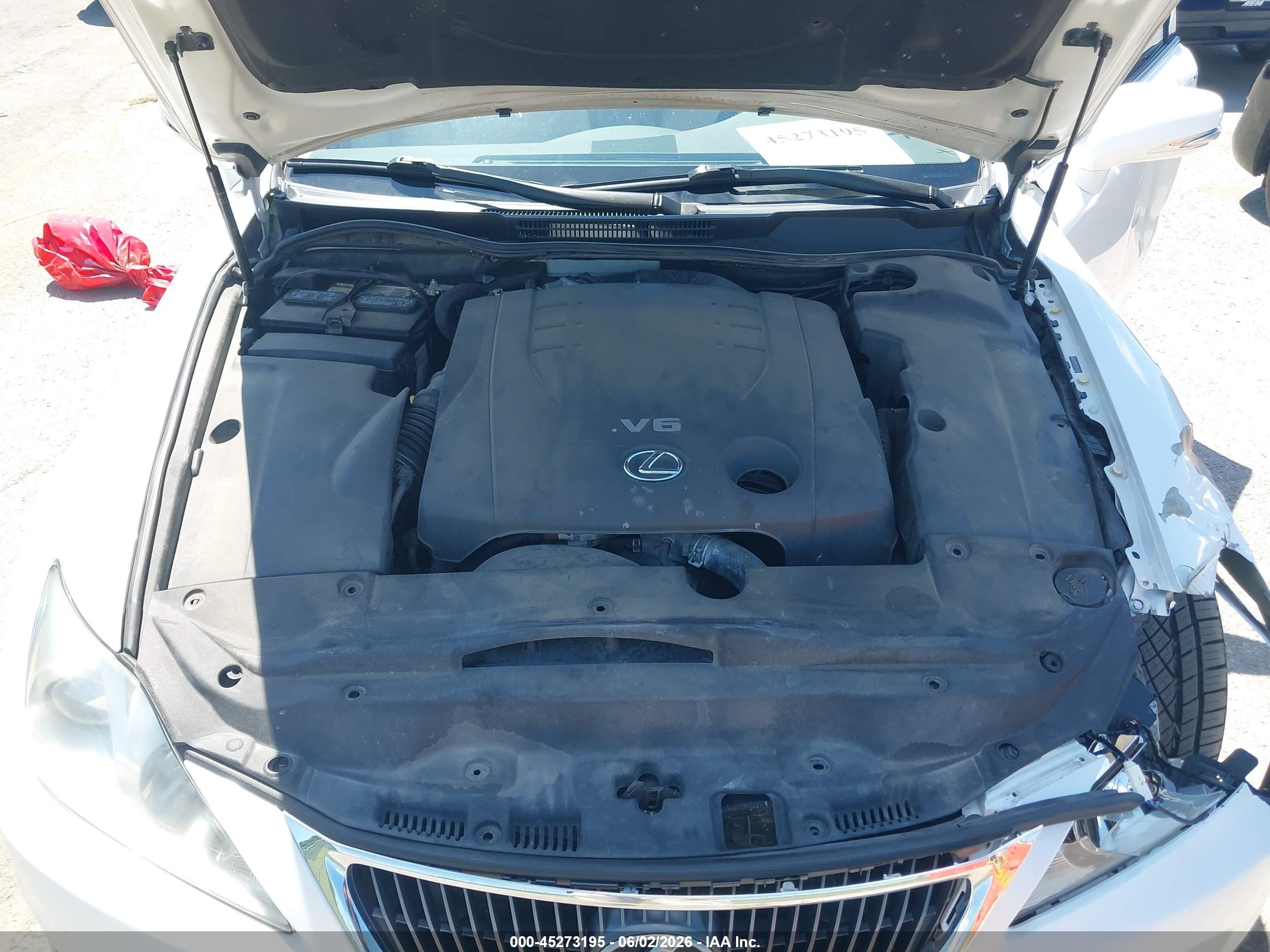 2012 Lexus Is 250   White vin: JTHBF5C22C5165412