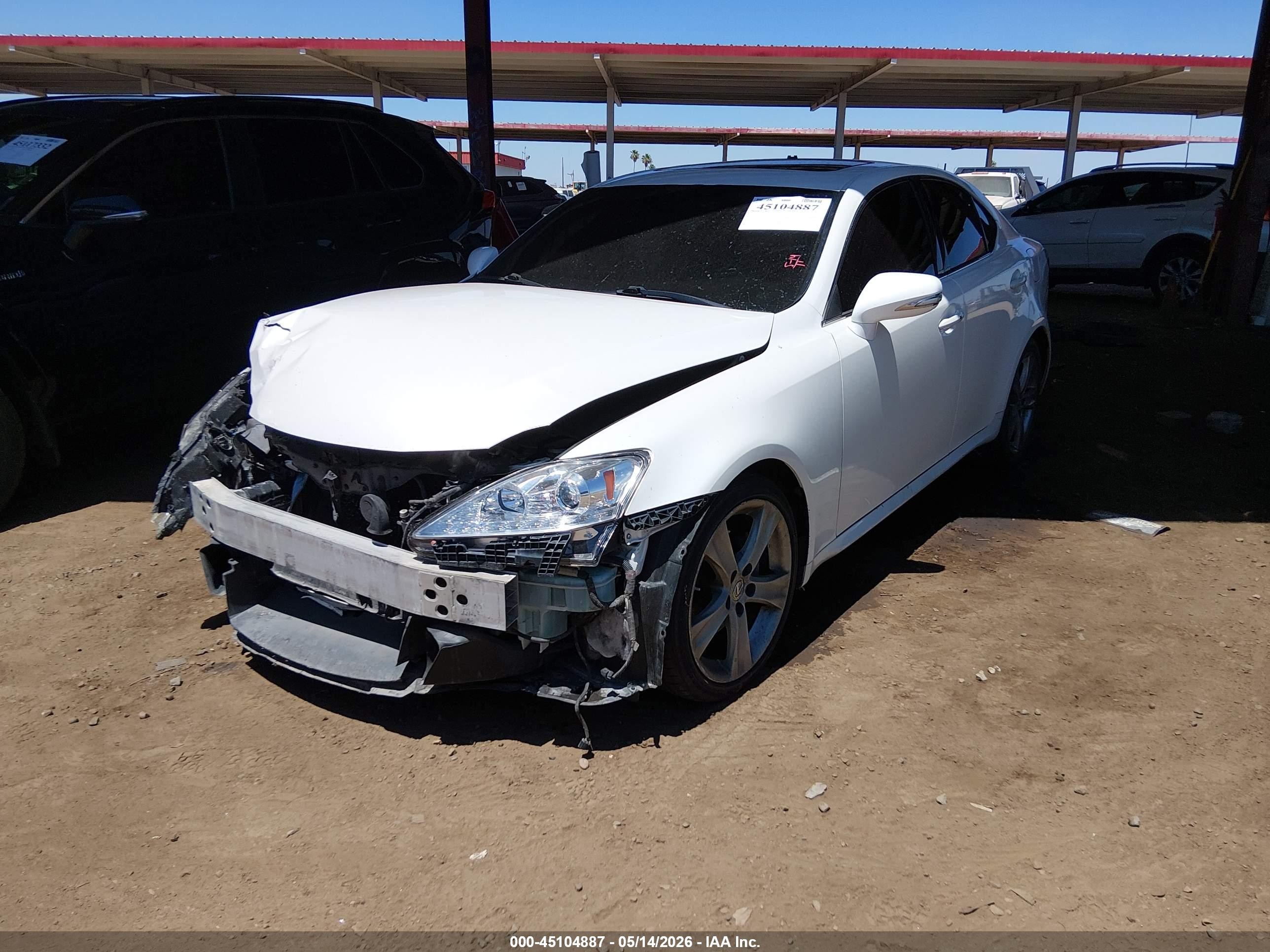 2013 Lexus Is 250 White vin: JTHBF5C22D5187704