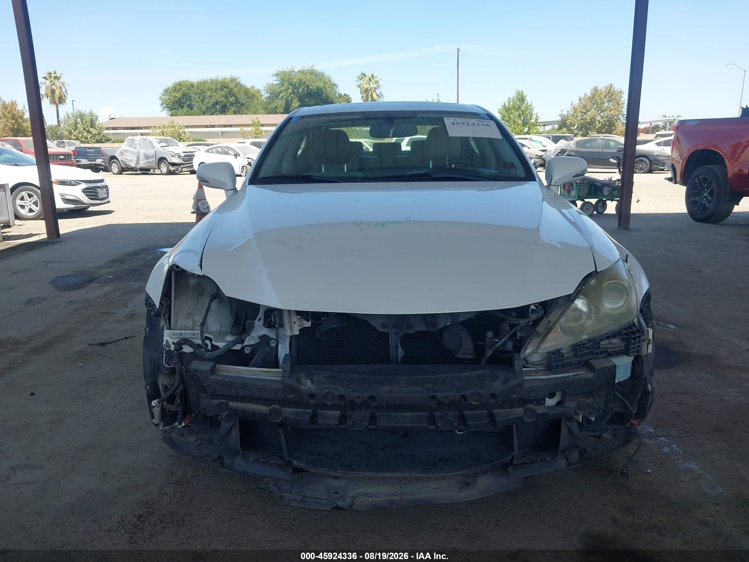 2010 Lexus Is 250   White vin: JTHBF5C23A5107581