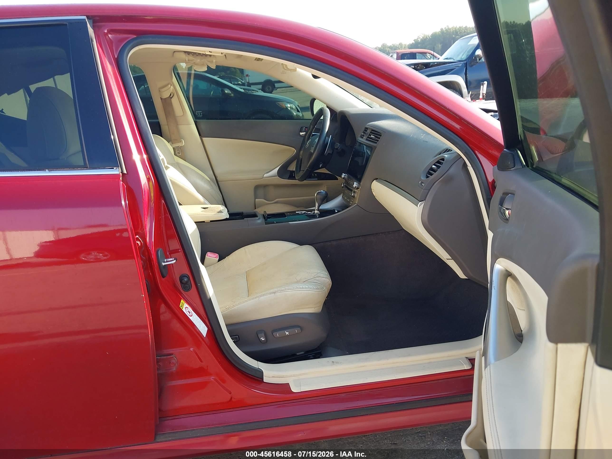 2012 Lexus Is 250   Red vin: JTHBF5C23C5165032