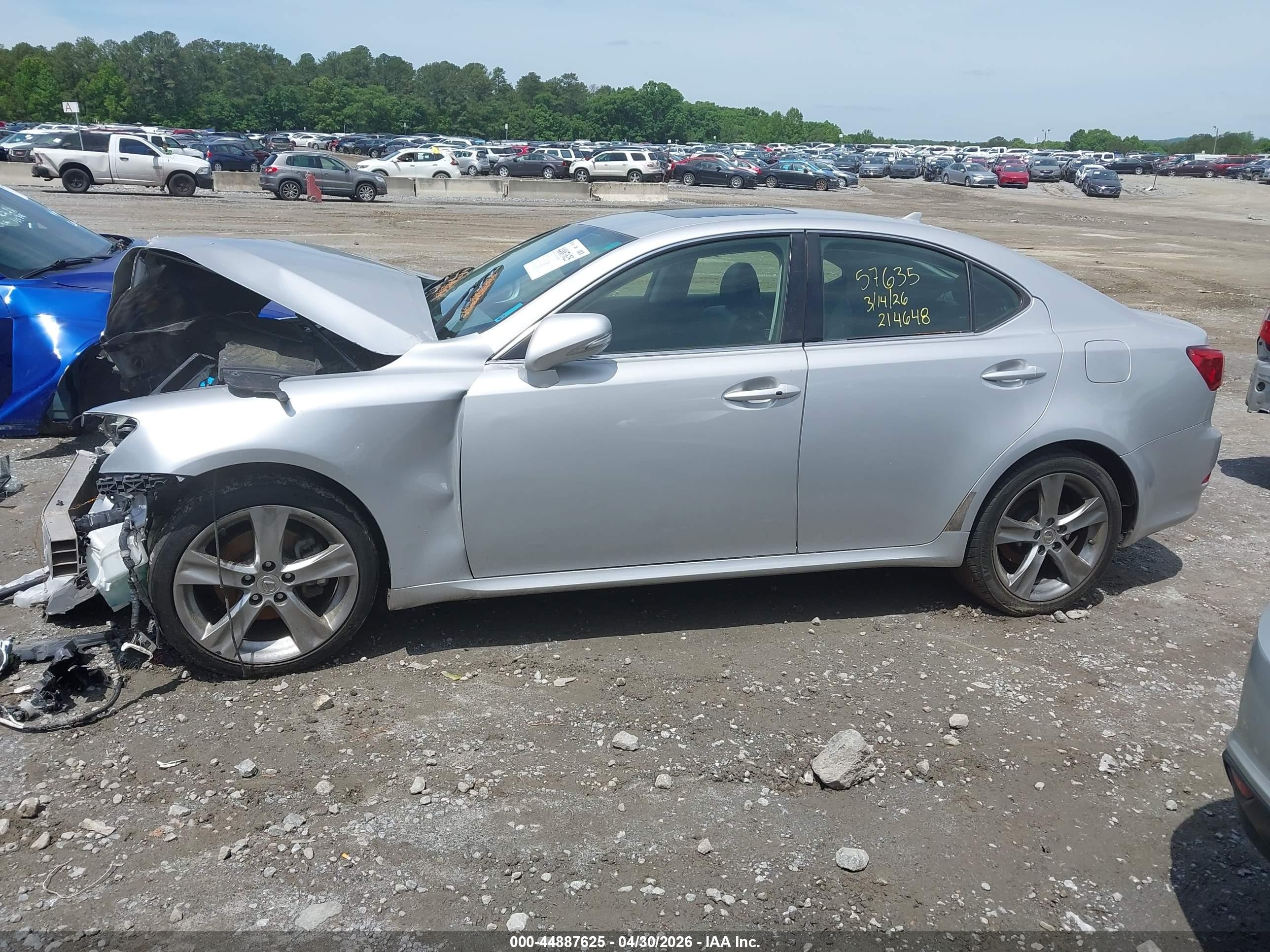 2012 Lexus Is 250   Серебряный vin: JTHBF5C24C5157635