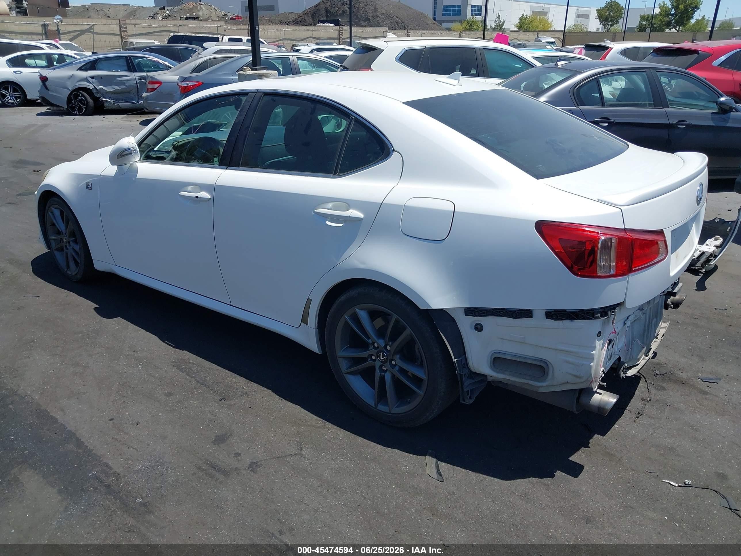 2012 Lexus Is 250   White vin: JTHBF5C24C5165685