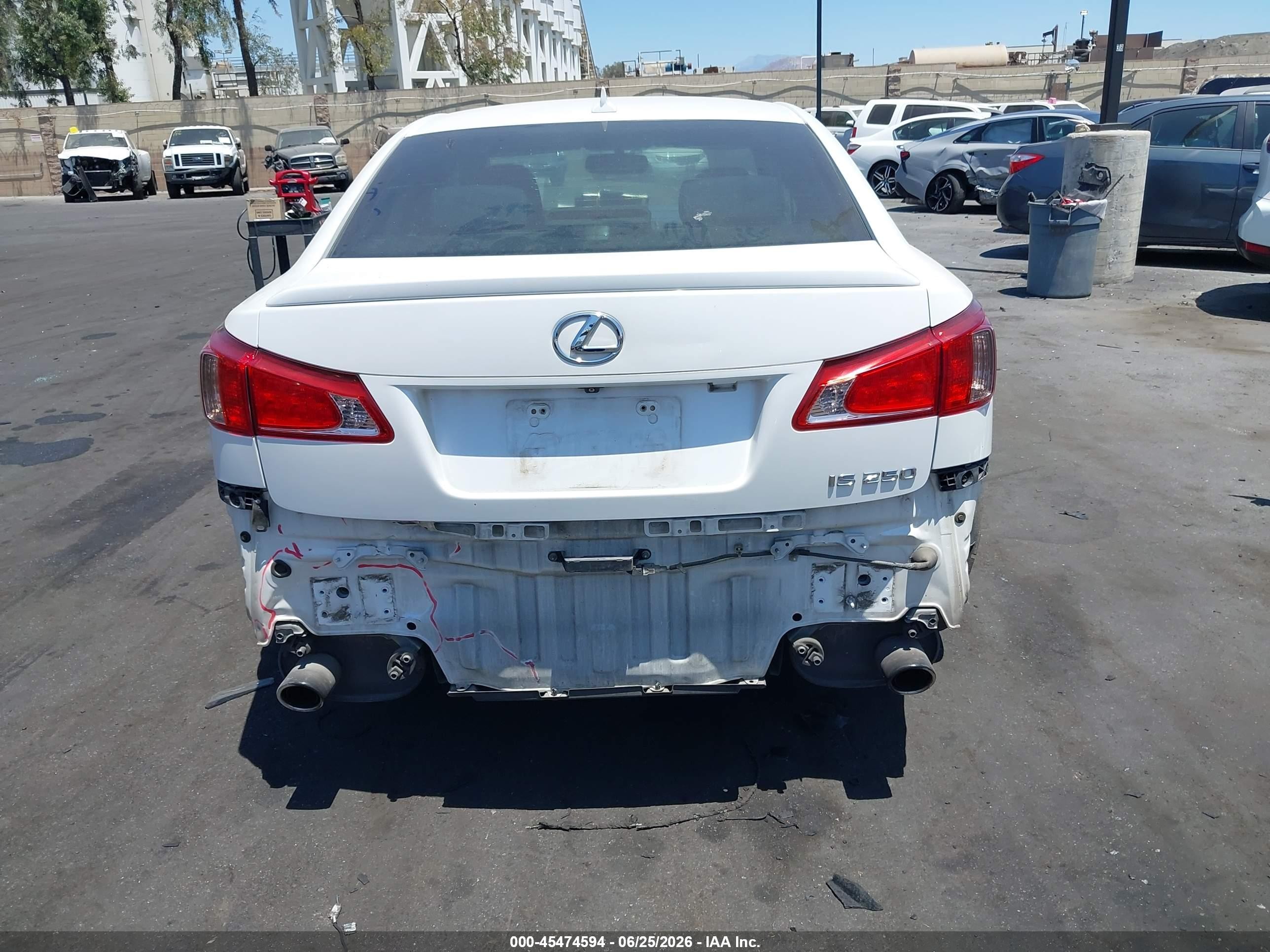 2012 Lexus Is 250   White vin: JTHBF5C24C5165685
