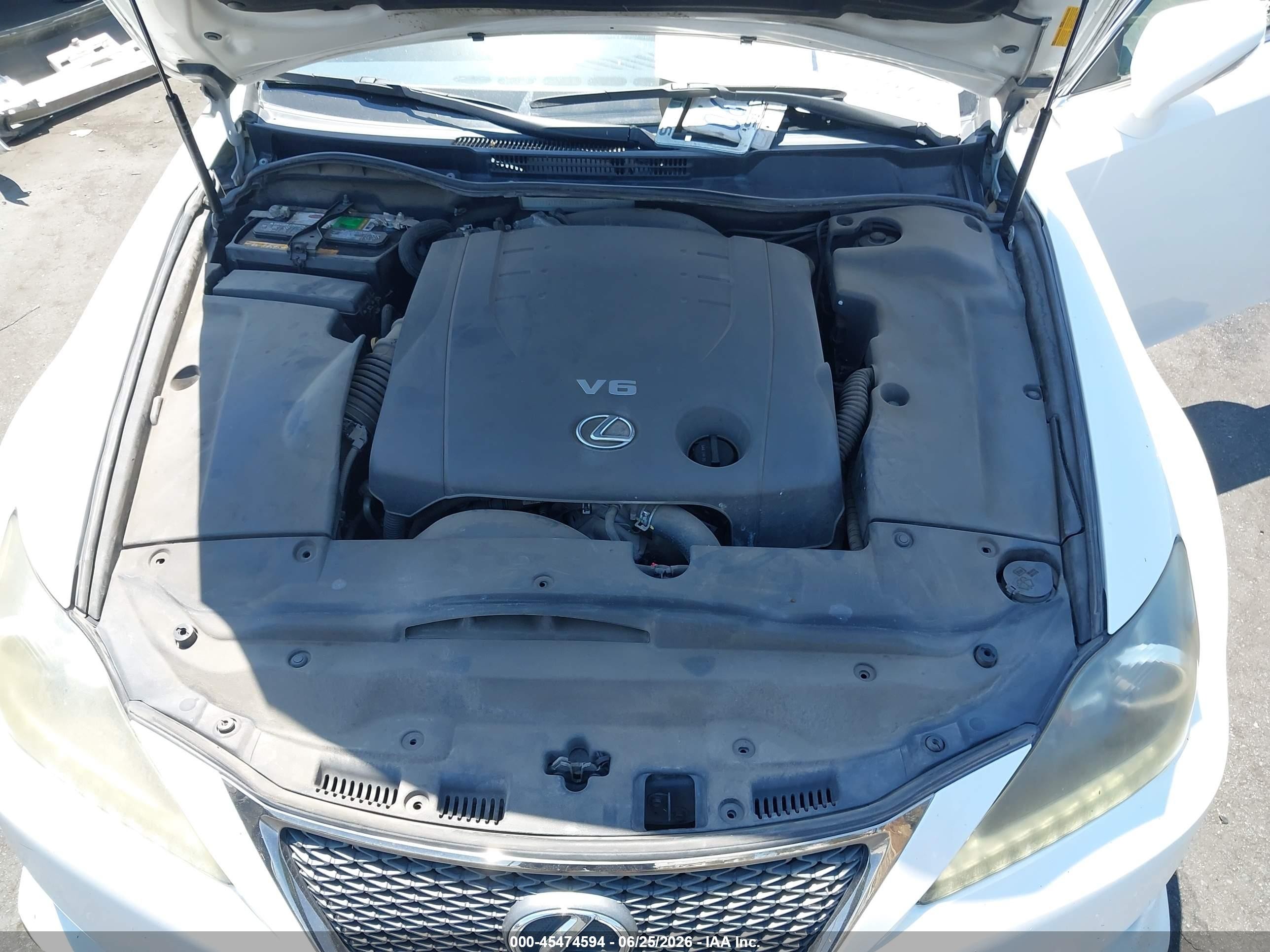 2012 Lexus Is 250   White vin: JTHBF5C24C5165685