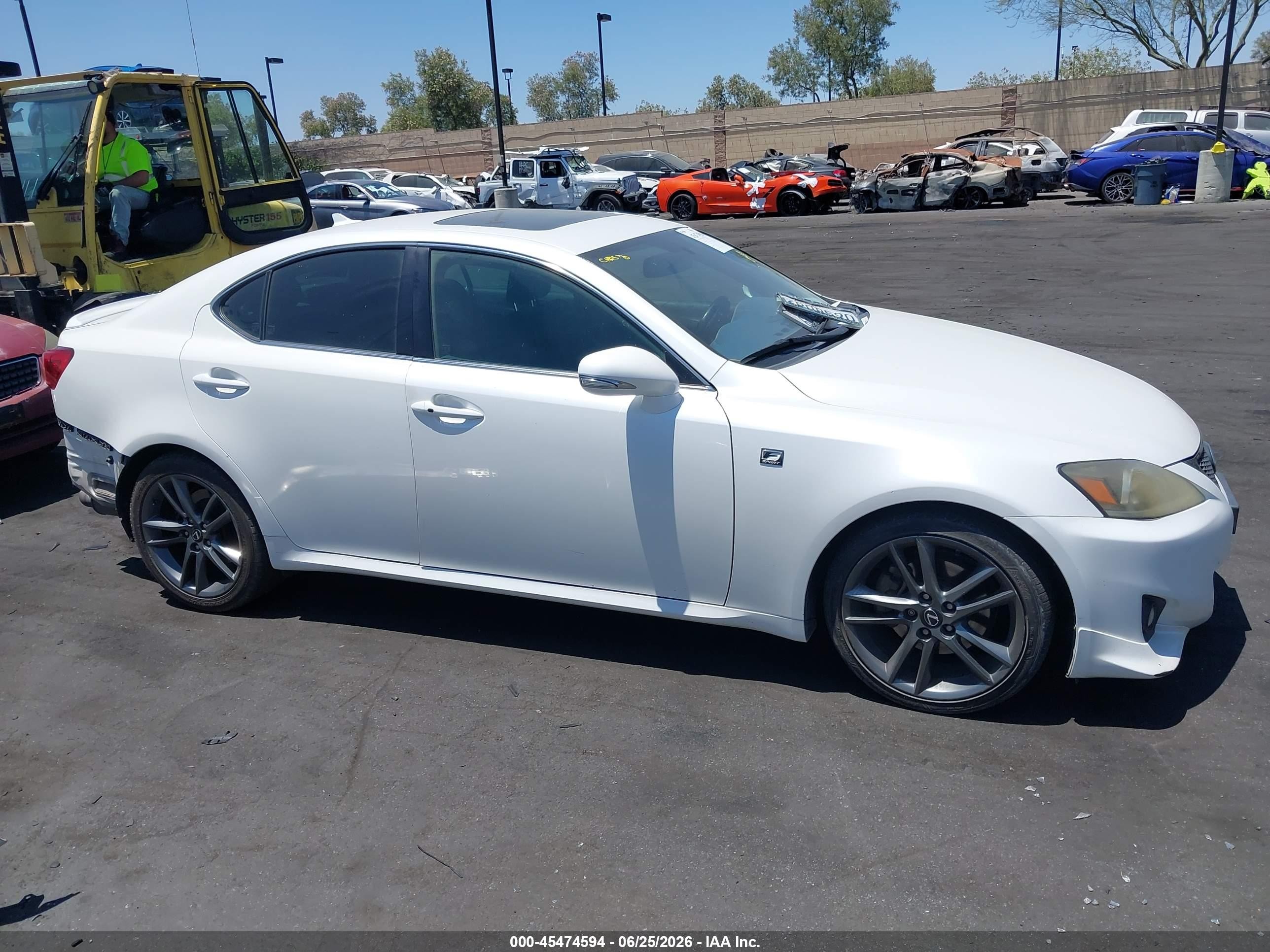 2012 Lexus Is 250   White vin: JTHBF5C24C5165685