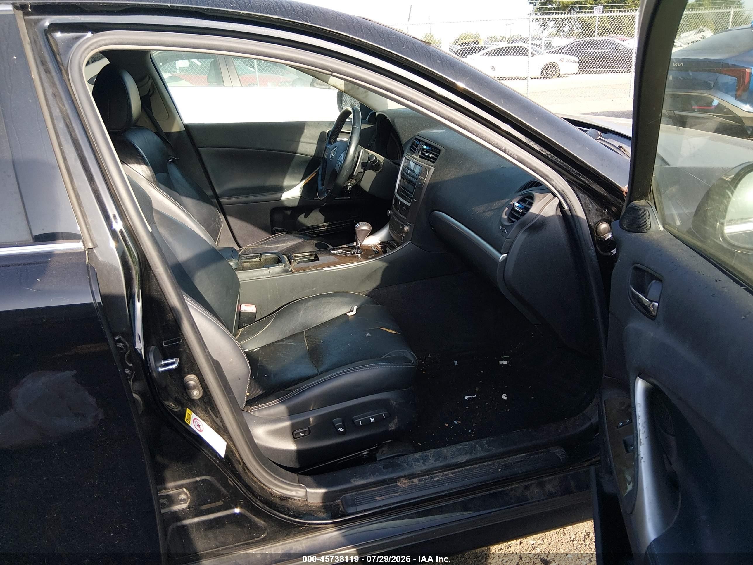 2012 Lexus Is 250 Black vin: JTHBF5C24C5175228