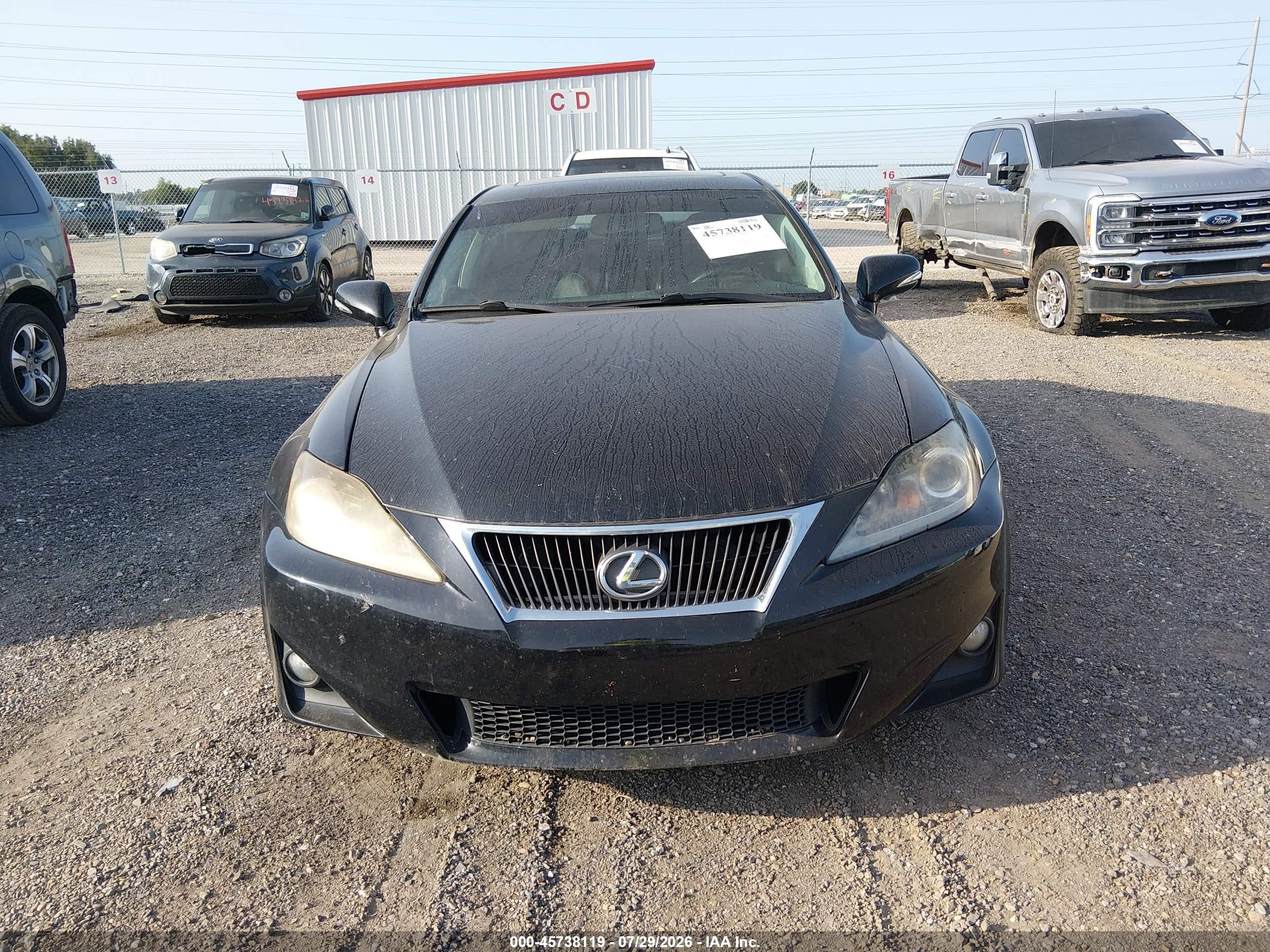 2012 Lexus Is 250 Black vin: JTHBF5C24C5175228