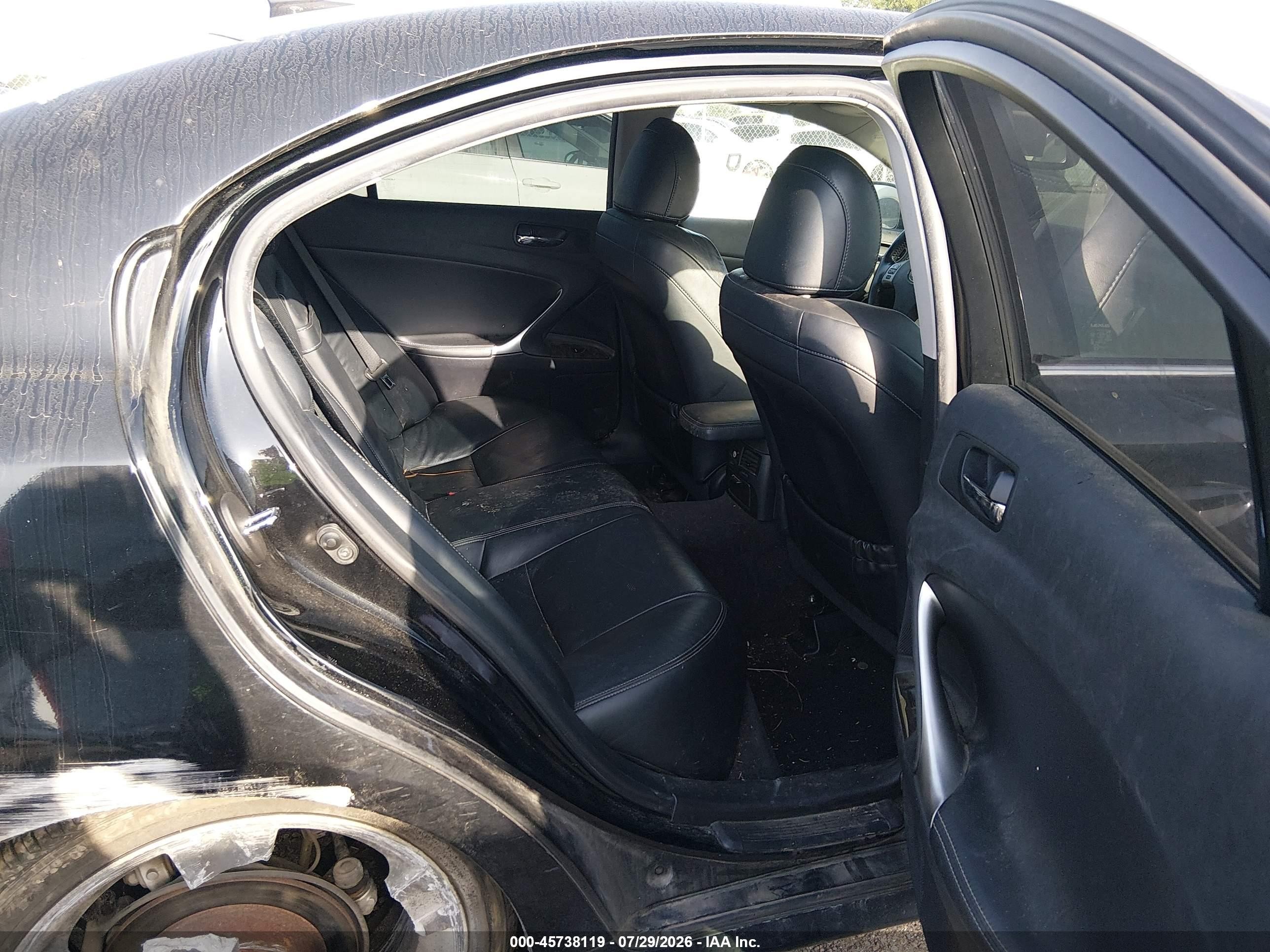 2012 Lexus Is 250 Black vin: JTHBF5C24C5175228