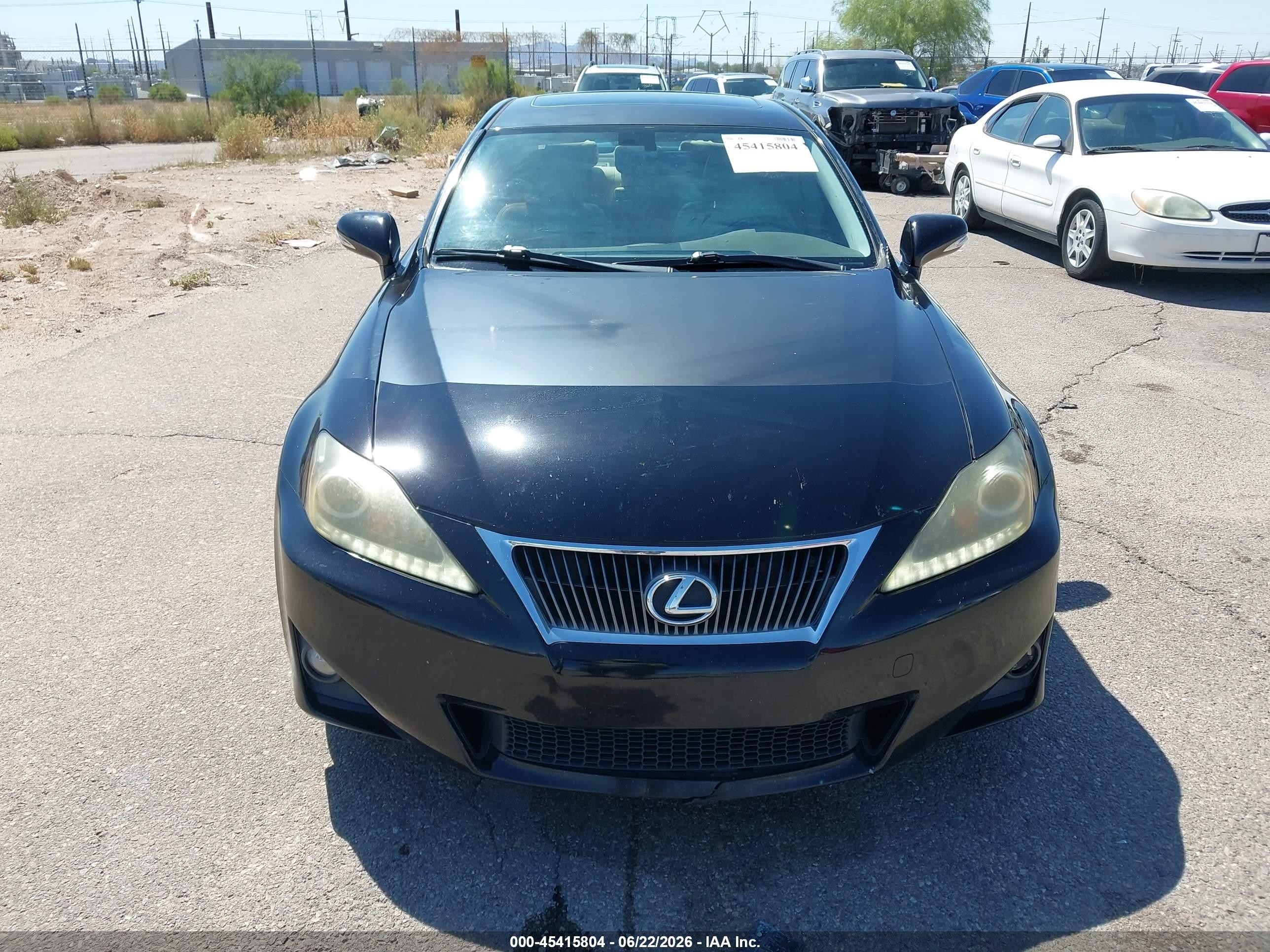 2012 Lexus Is 250   Black vin: JTHBF5C26C5162030