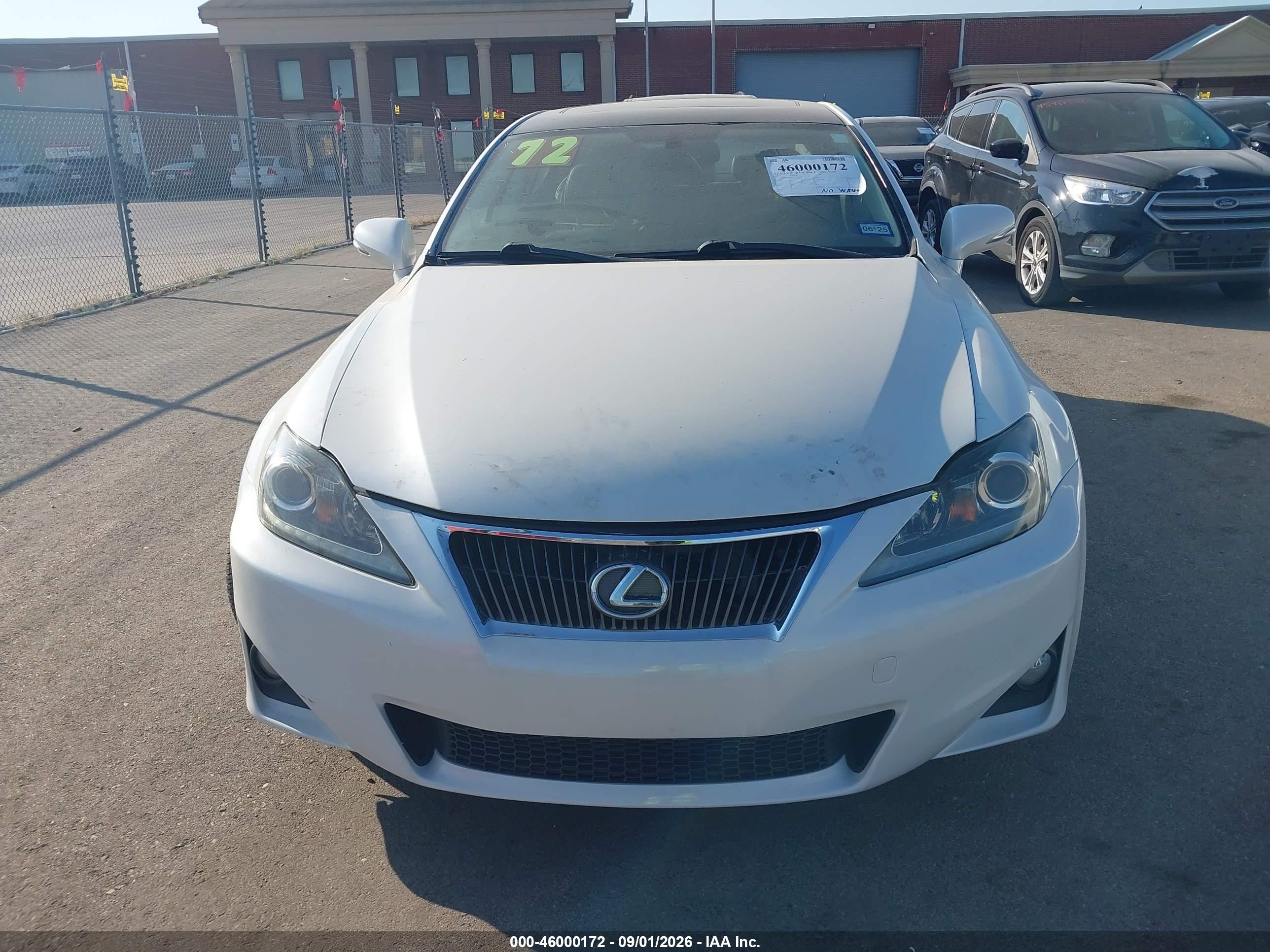 2012 Lexus Is 250 White vin: JTHBF5C26C5172766
